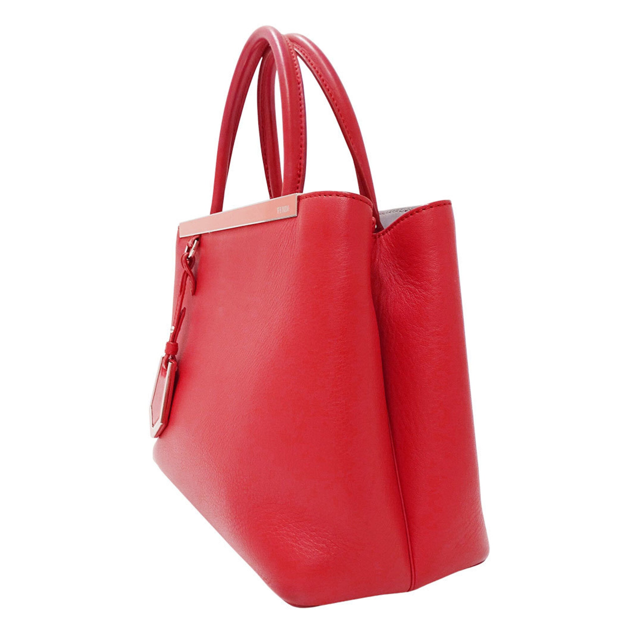Fendi Red Color Leather Handbag Shoulder Bag (Pre-Owned)