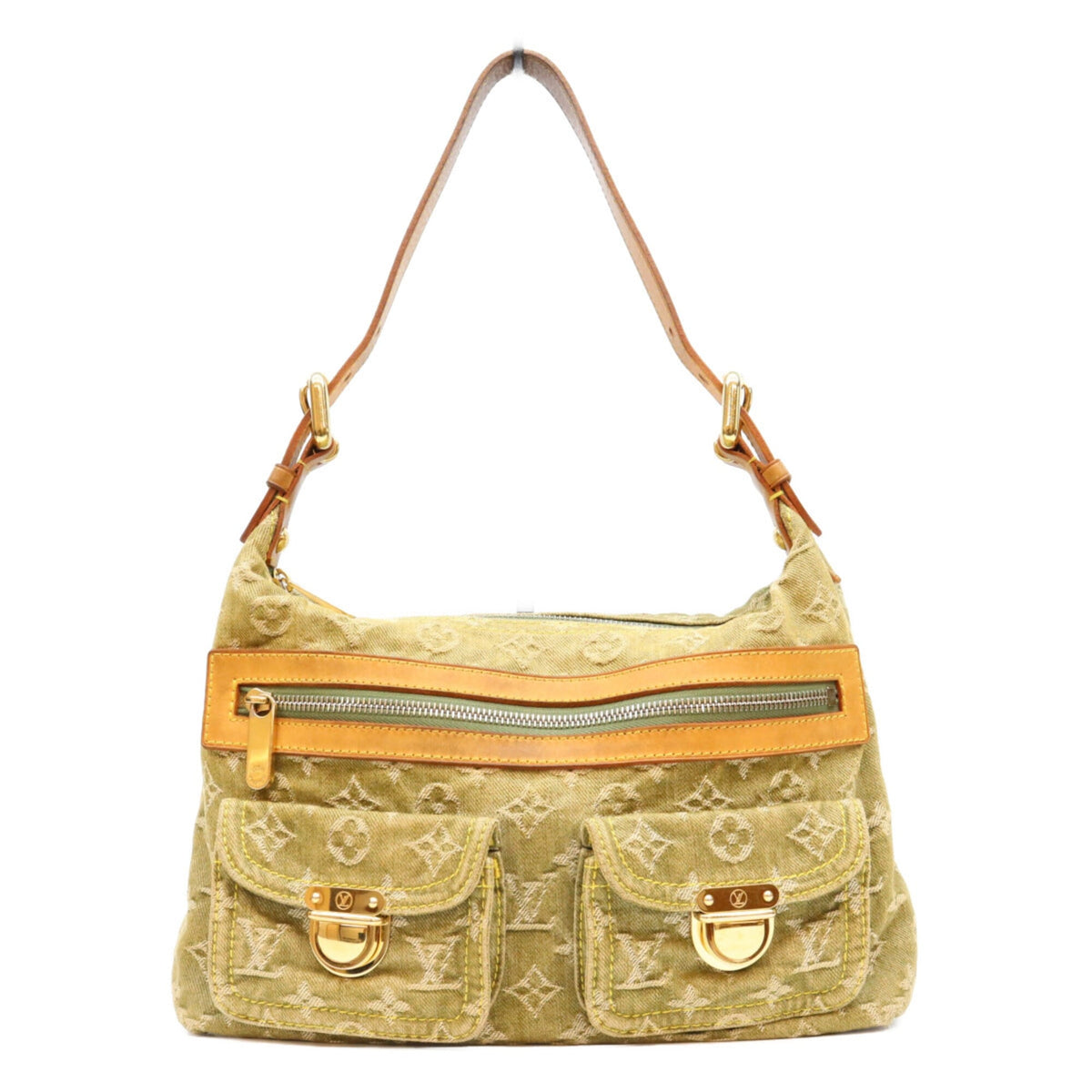 Louis Vuitton Khaki Monogram Denim Shoulder Bag (Pre-Owned)