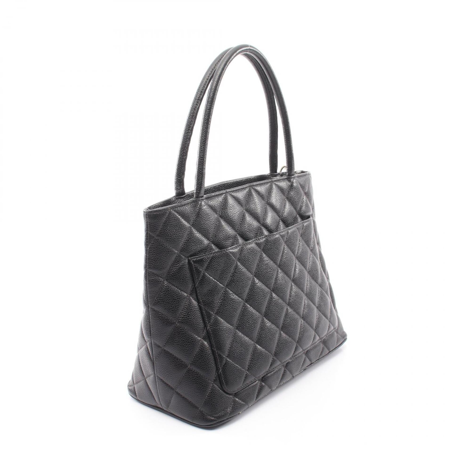 Chanel Black Grained Calfskin Handbag Tote Bag (Pre-Owned)