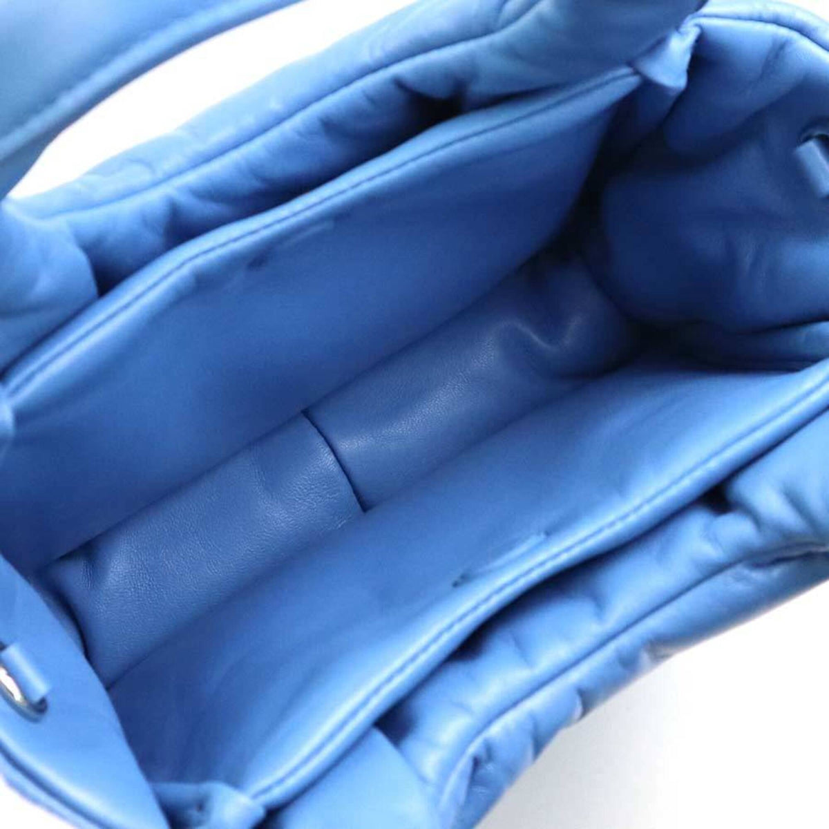 Prada Blue Leather Handbag Shoulder Bag (Pre-Owned)