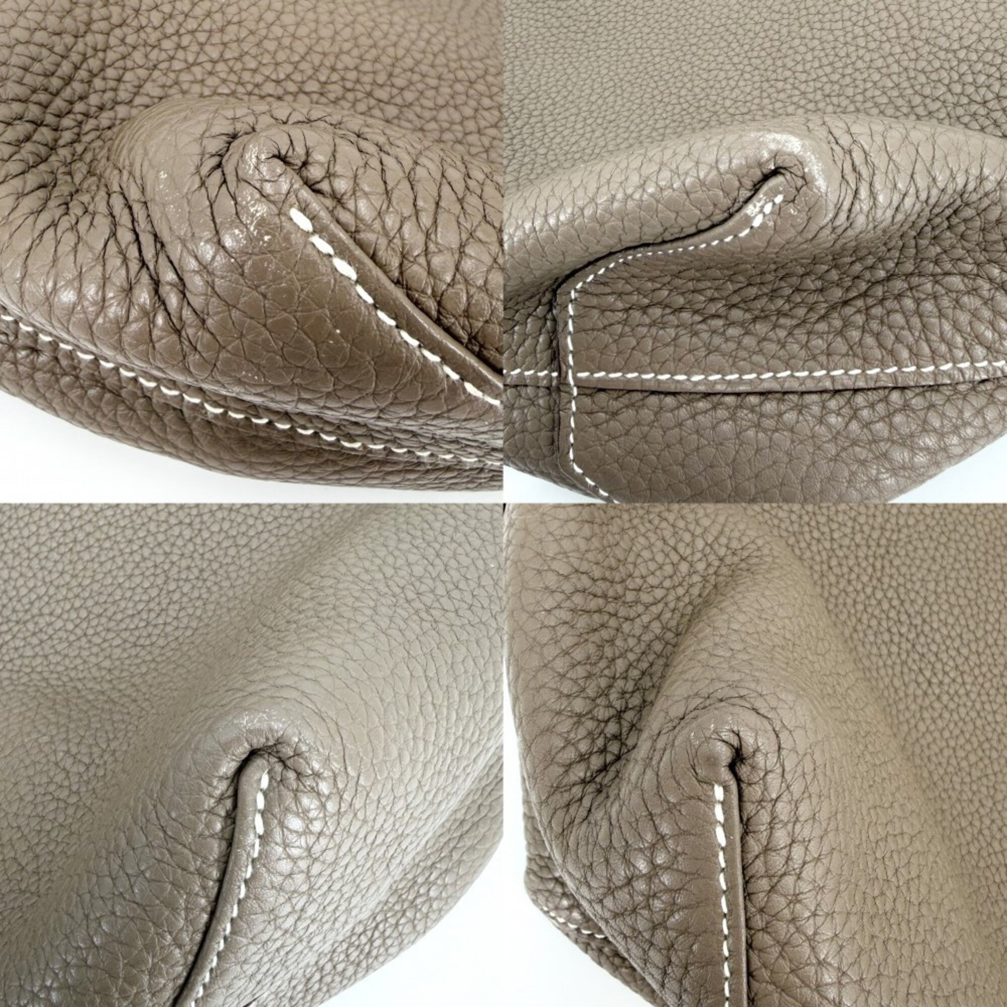 Hermes Brown Leather Handbag Tote Bag (Pre-Owned)