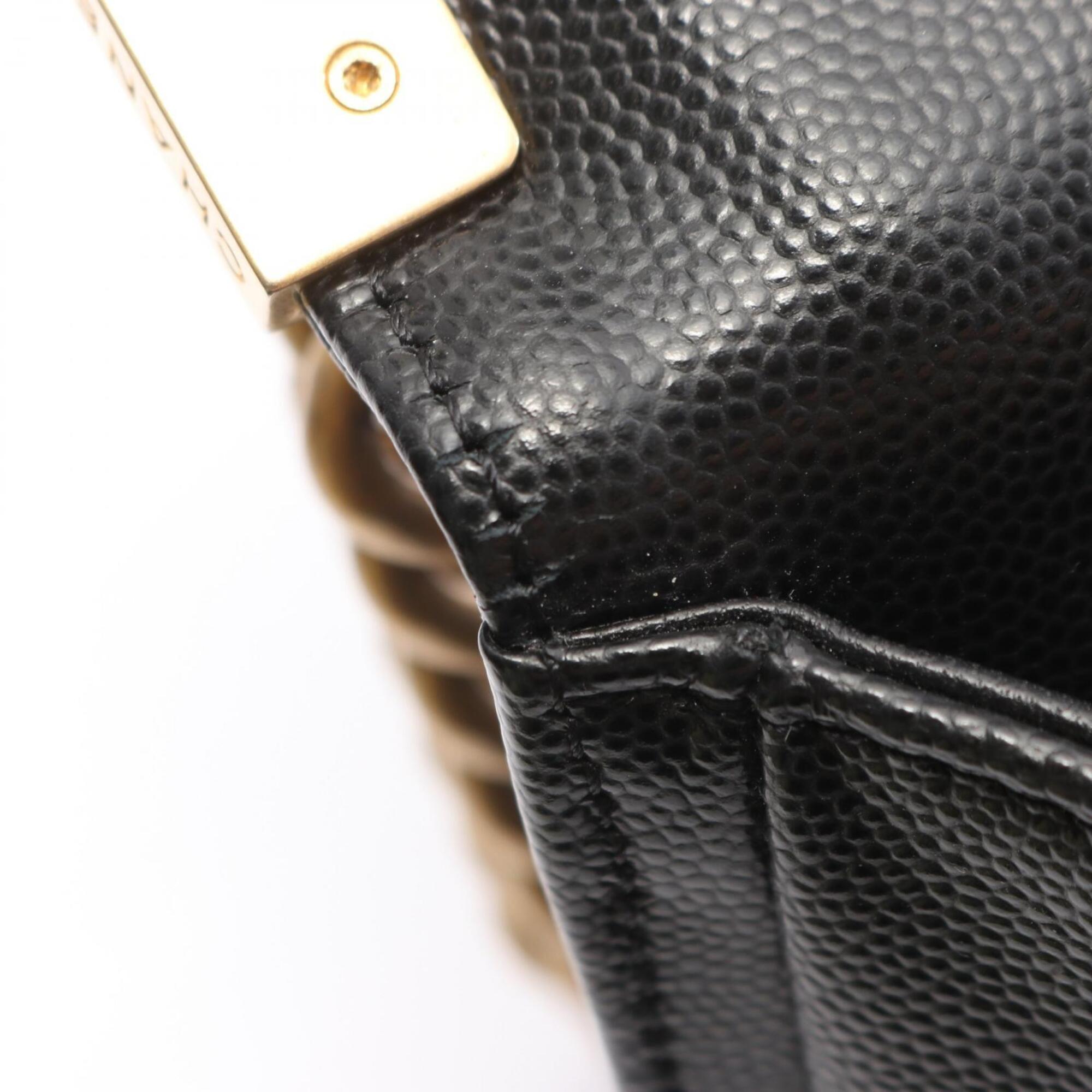 Chanel Black Grained Calfskin Handbag Shoulder Bag (Pre-Owned)