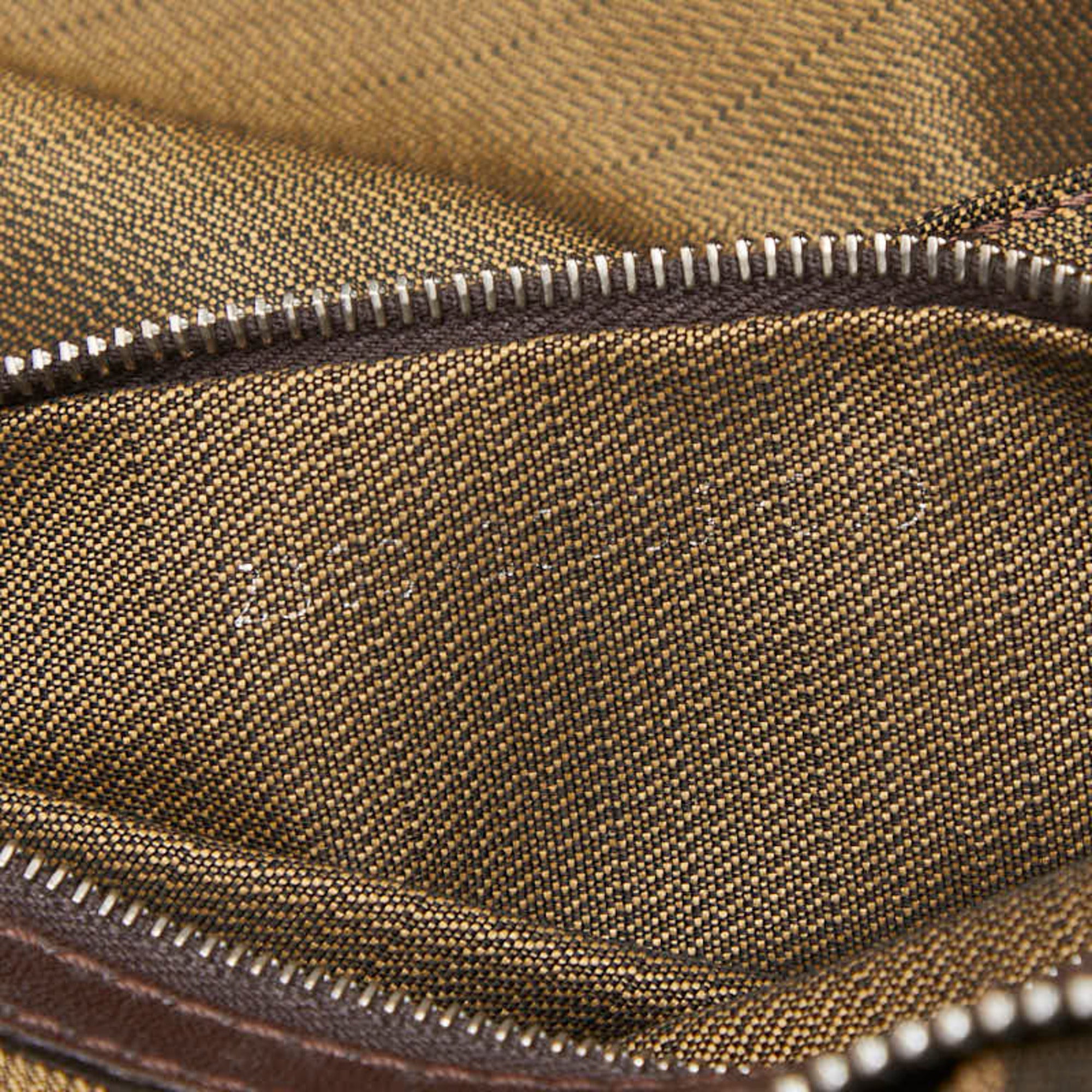 Fendi Brown Canvas Leather Shoulder Bag (Pre-Owned)