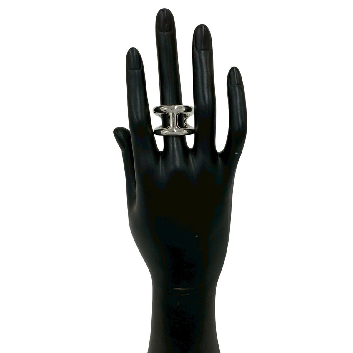 Hermes Silver Silver 925 Band Ring (Pre-Owned)