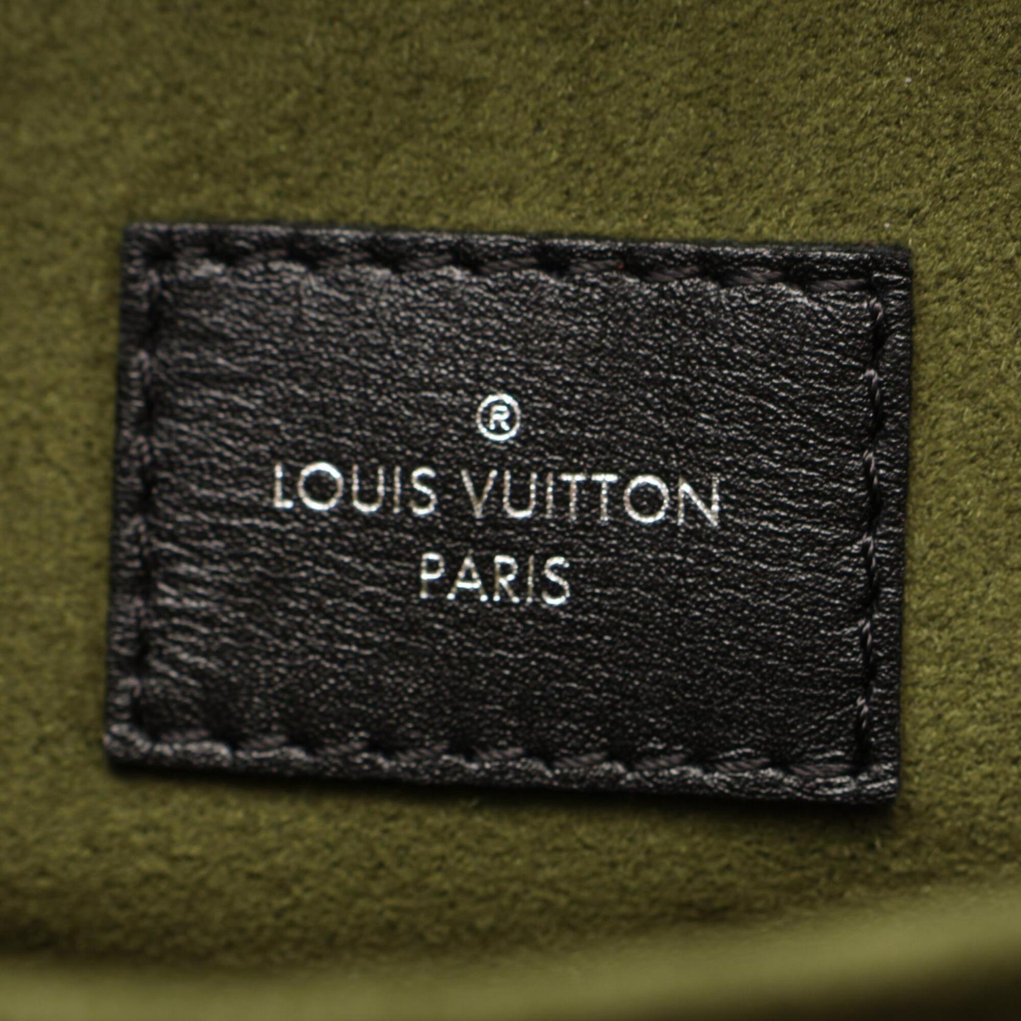 Louis Vuitton Black Red Color Coated Canvas Leather Handbag Pochette (Pre-Owned)