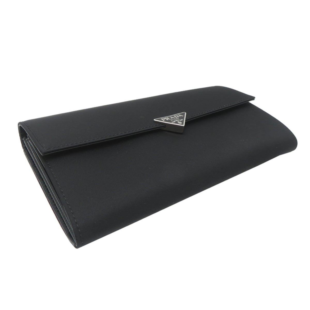 Prada Black Nylon Long Wallet (Bi-Fold) (Pre-Owned)