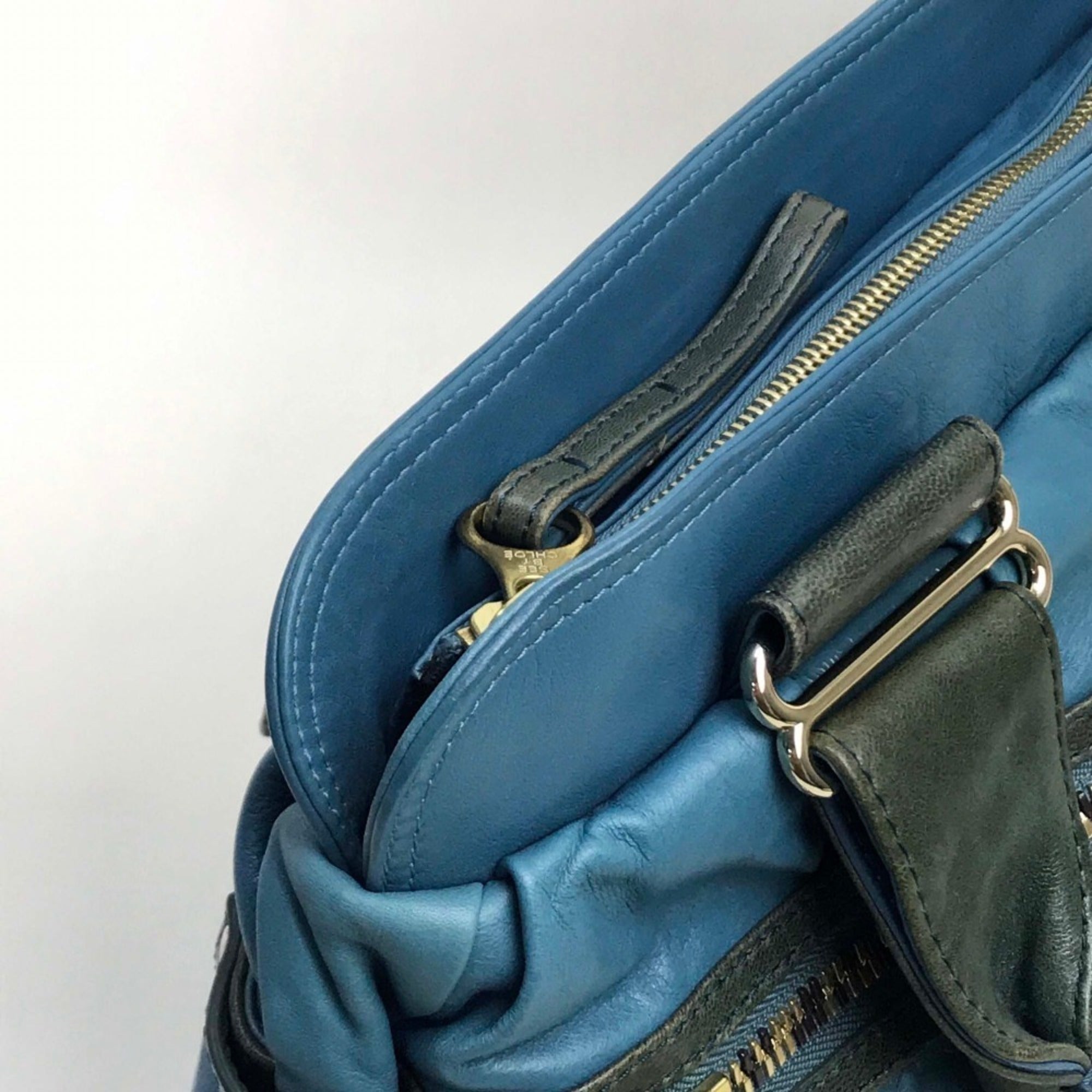 See By Chloé Blue Patent Leather Leather Handbag Shoulder Bag (Pre-Owned)