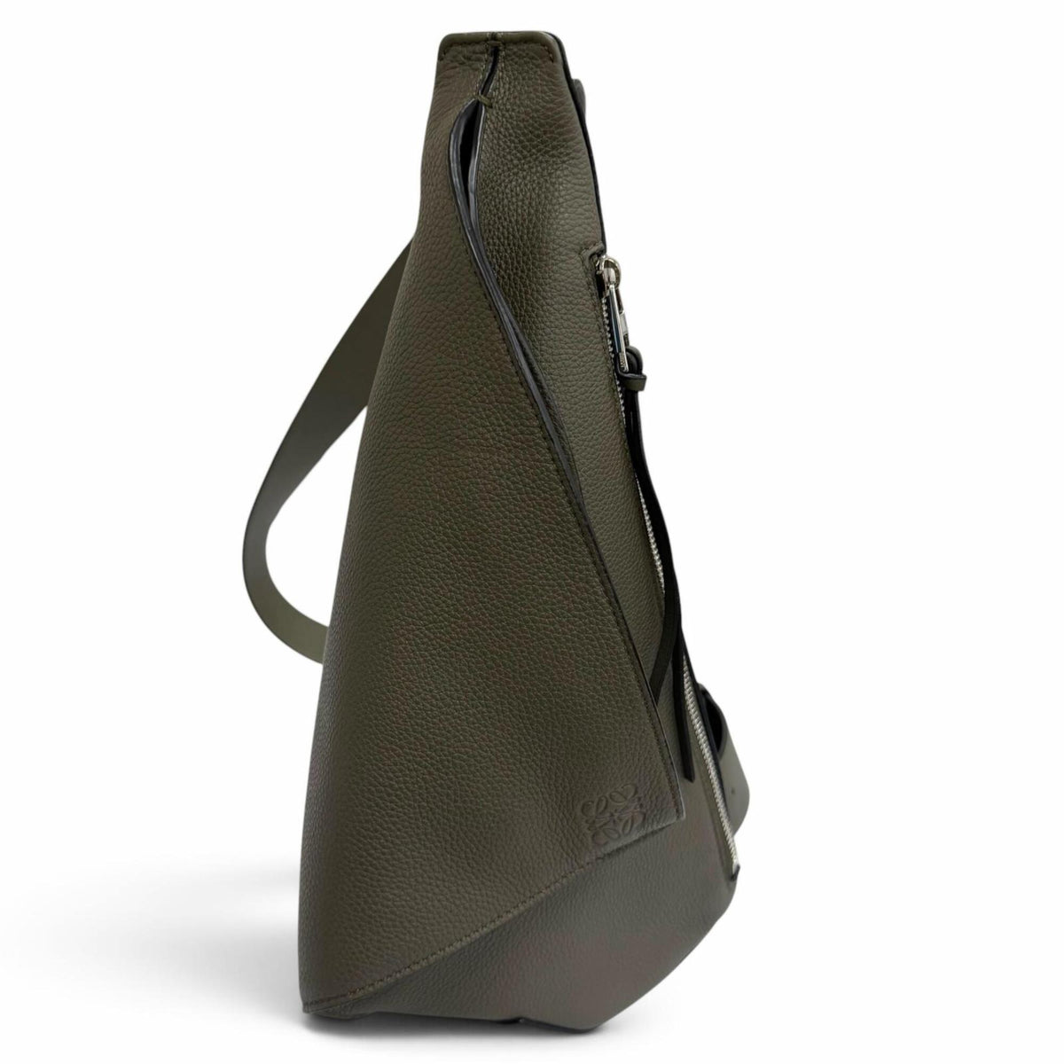 Loewe Khaki Leather Shoulder Bag Sling Bag (Pre-Owned)