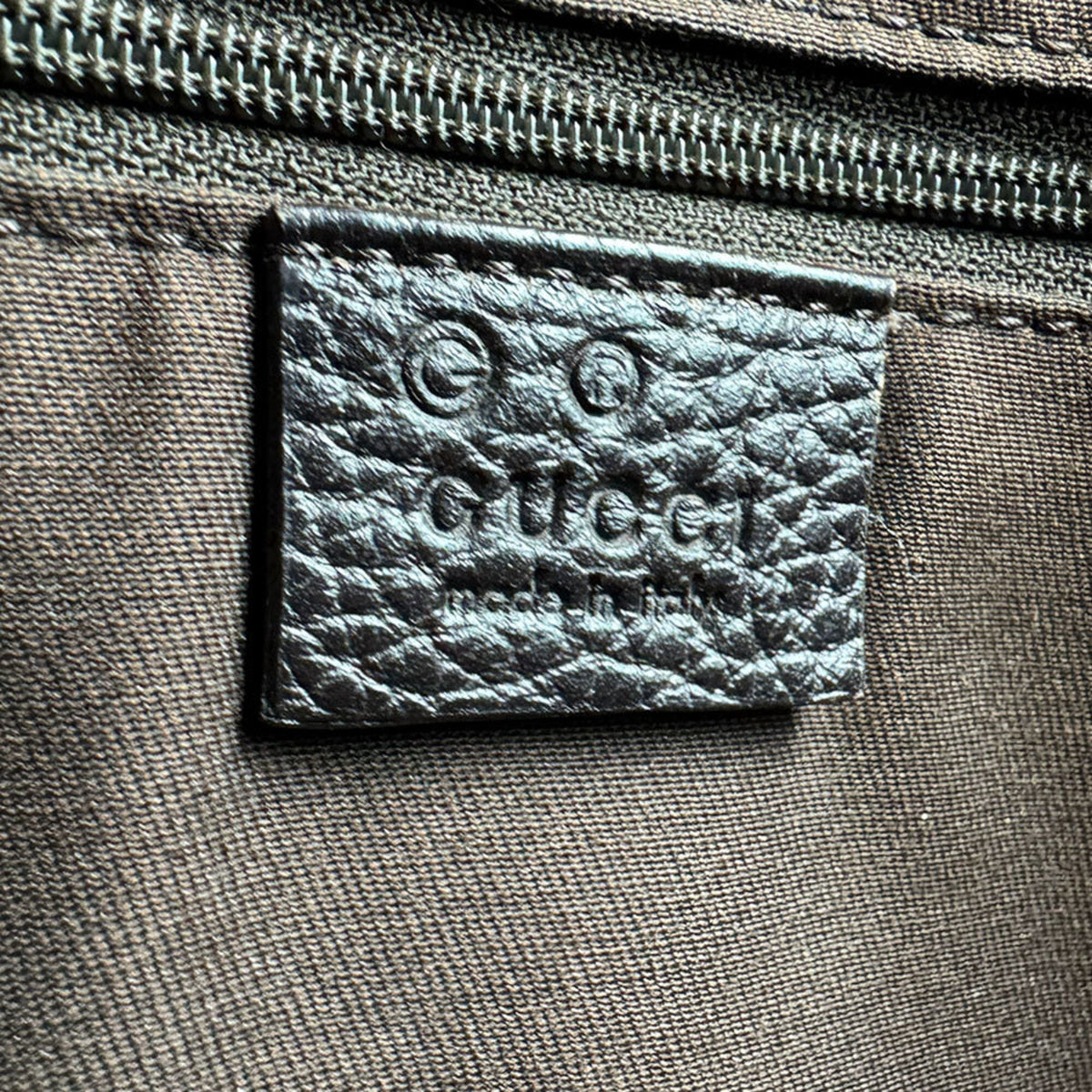 Gucci Brown Nylon Canvas Leather Handbag (Pre-Owned)