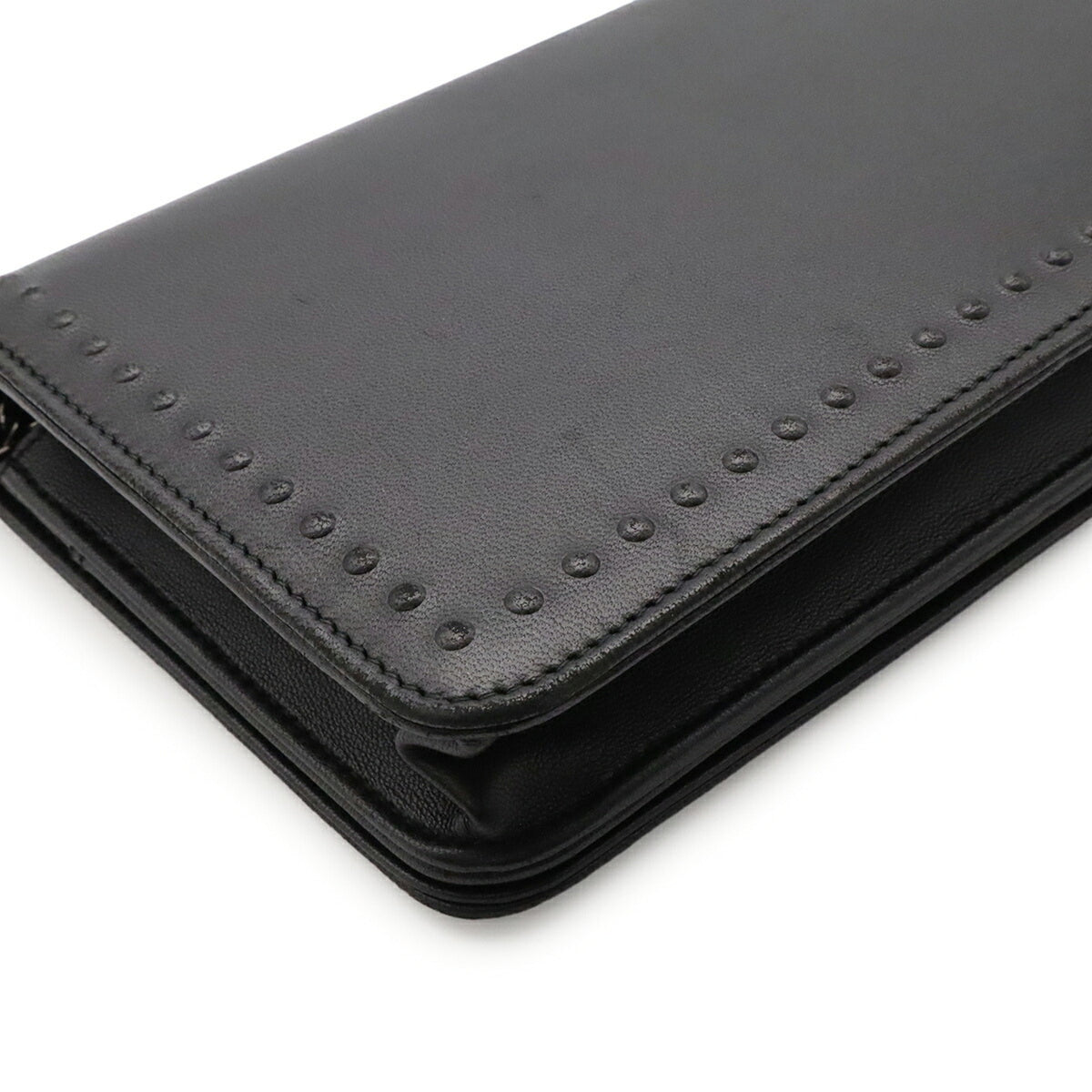 Chanel Black Leather Chain/Shoulder Wallet (Pre-Owned)