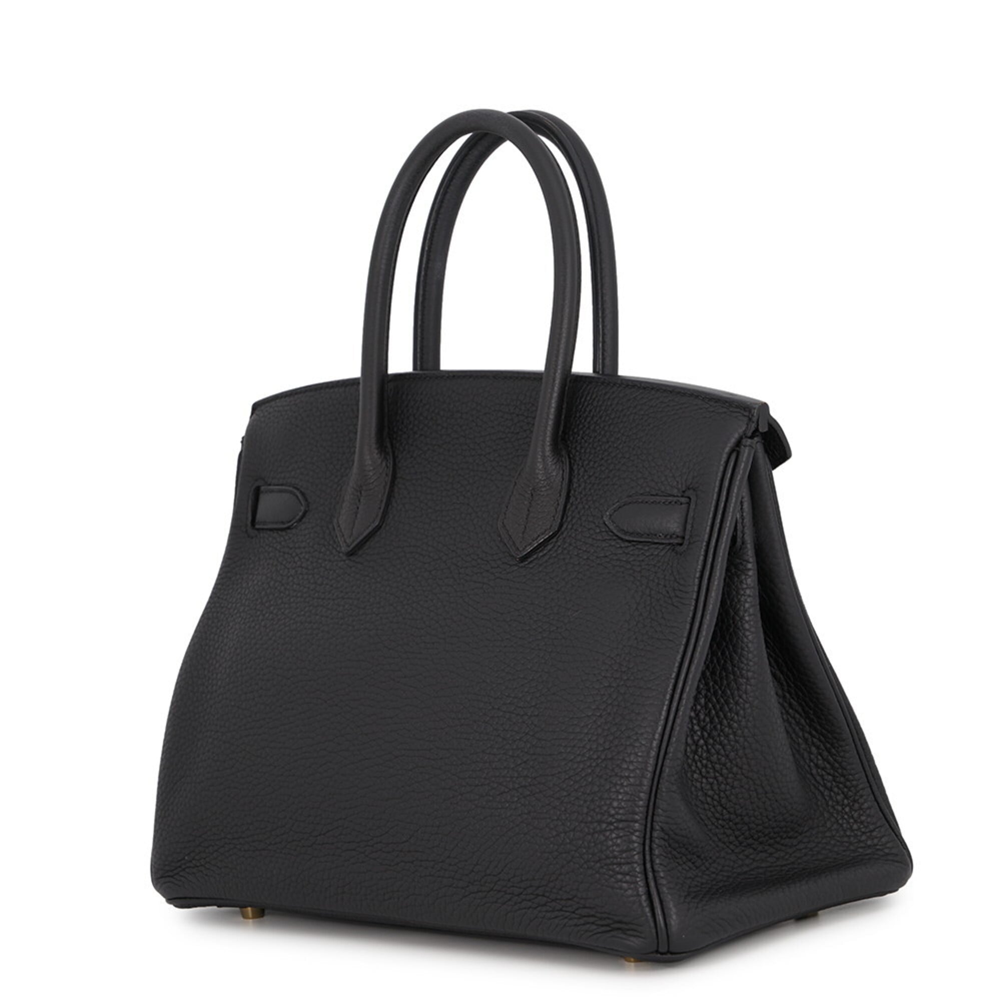 Hermes Birkin Black Taurillon Clemence Leather Handbag (Pre-Owned)
