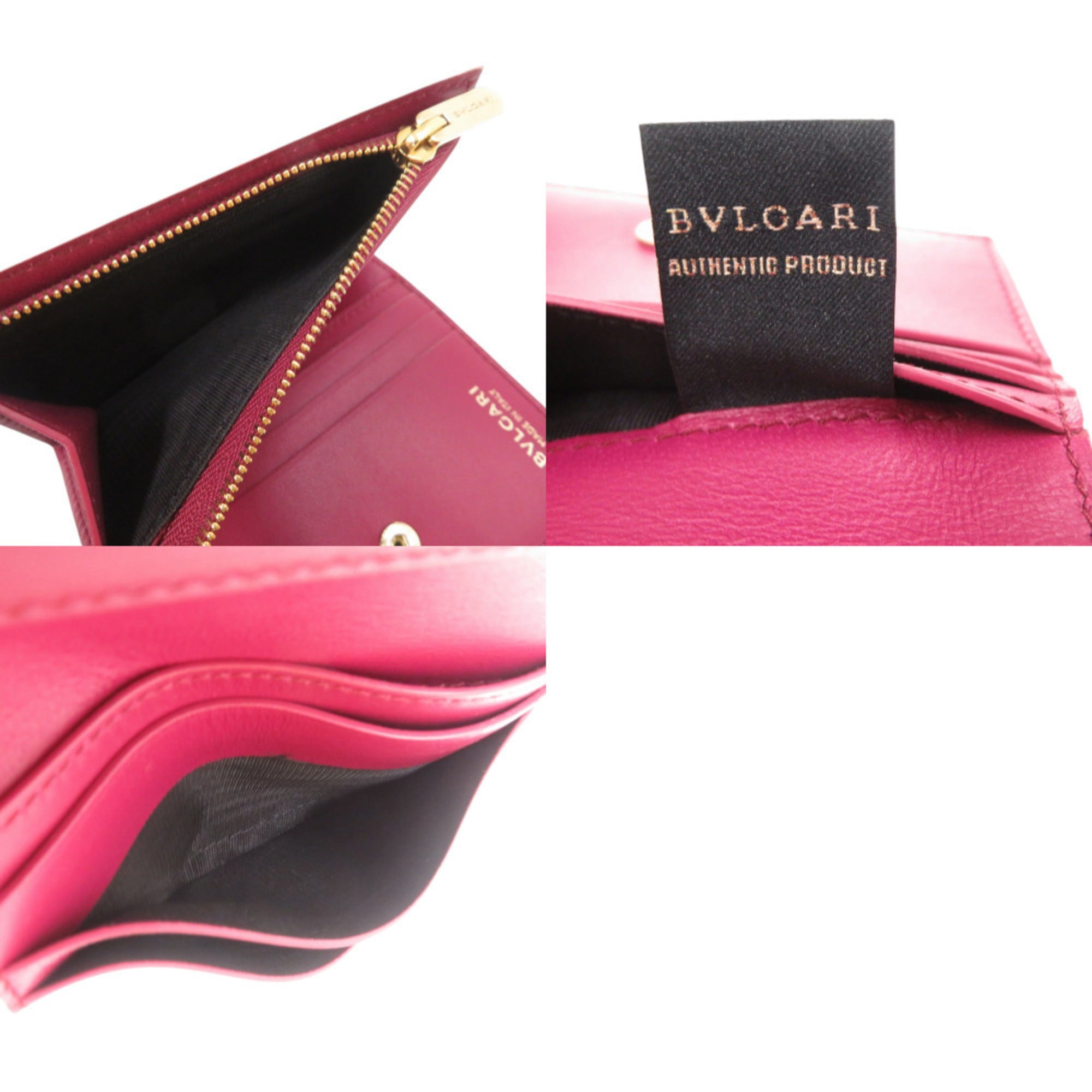 Bvlgari Pink Leather Wallet (Bi-Fold) (Pre-Owned)