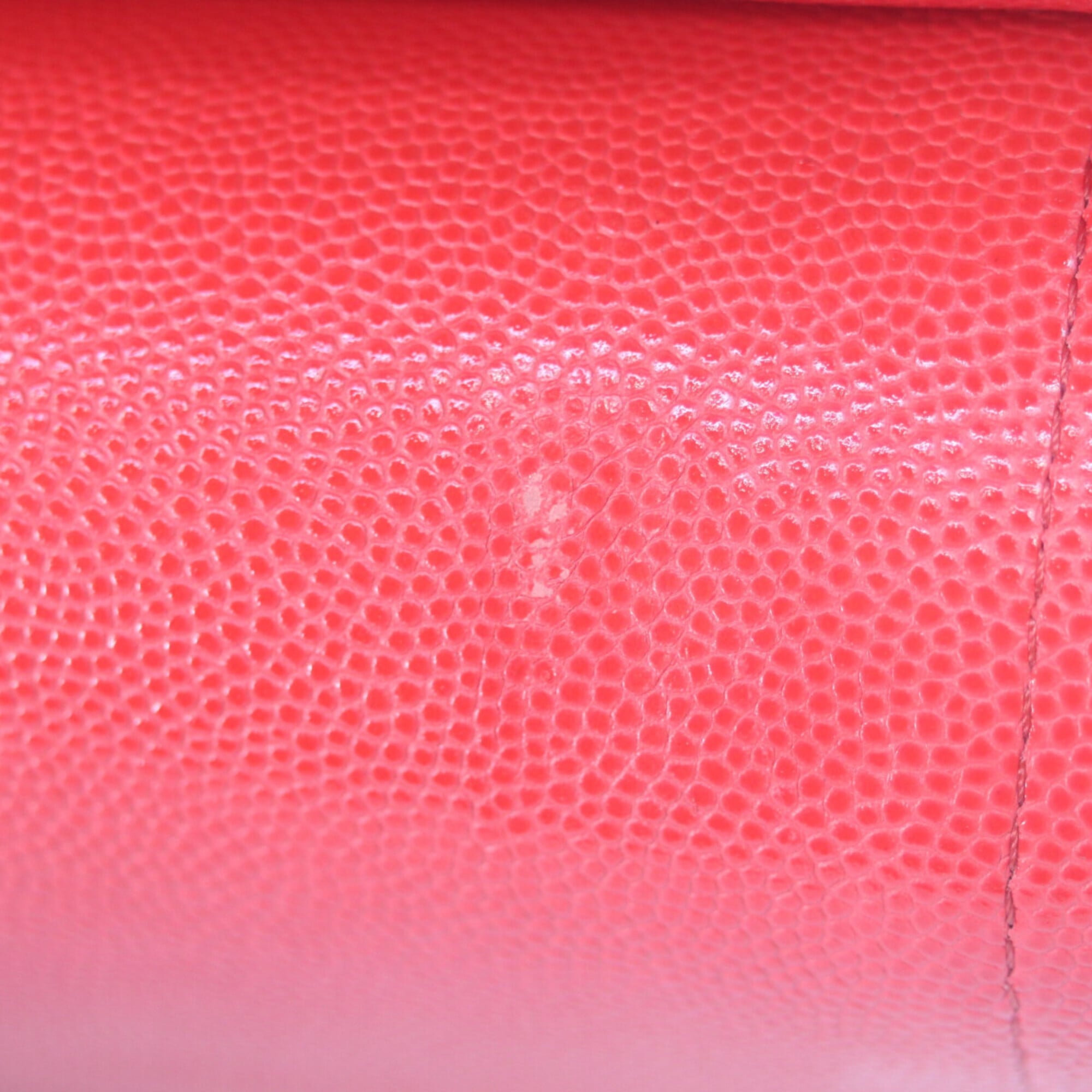 Chanel Red Color Grained Calfskin Shoulder Bag (Pre-Owned)