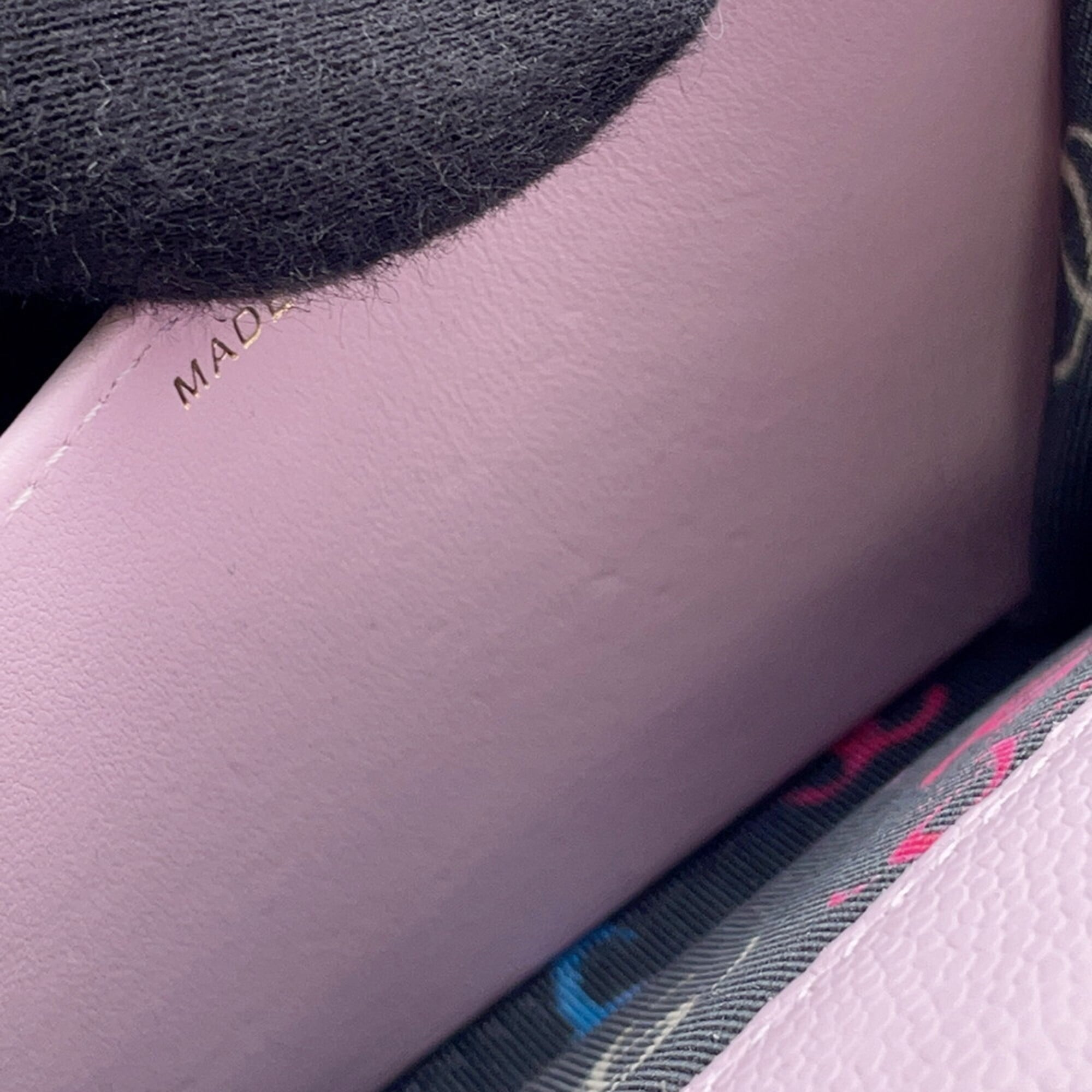 Chanel Light Pink Grained Calfskin Chain/Shoulder Wallet (Pre-Owned)