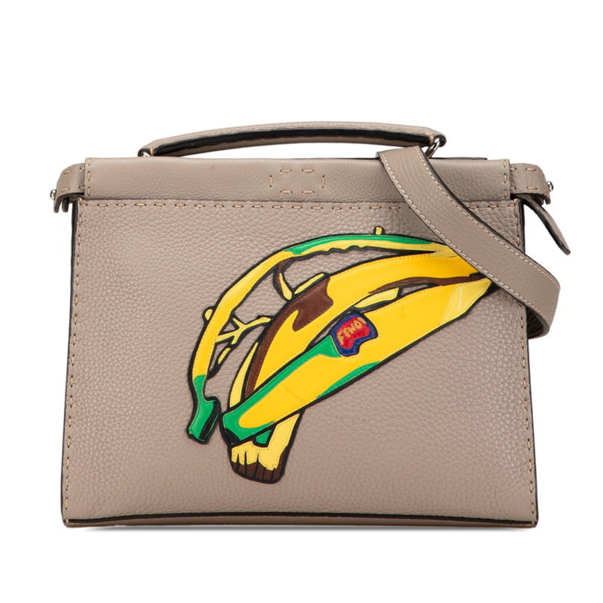 Fendi Grayish Multi-Color Leather Handbag Shoulder Bag (Pre-Owned)