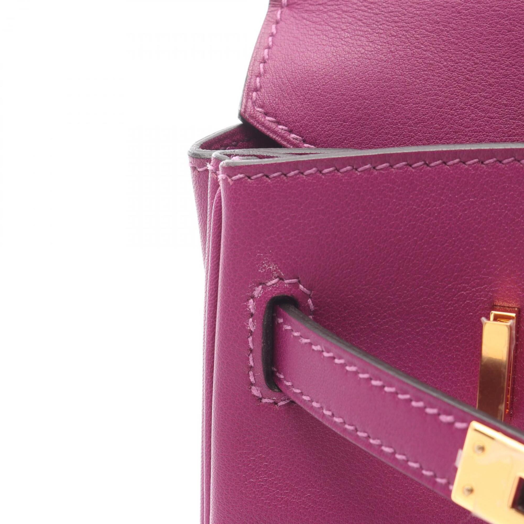 Hermes Anemone Purple Swift Leather Handbag (Pre-Owned)