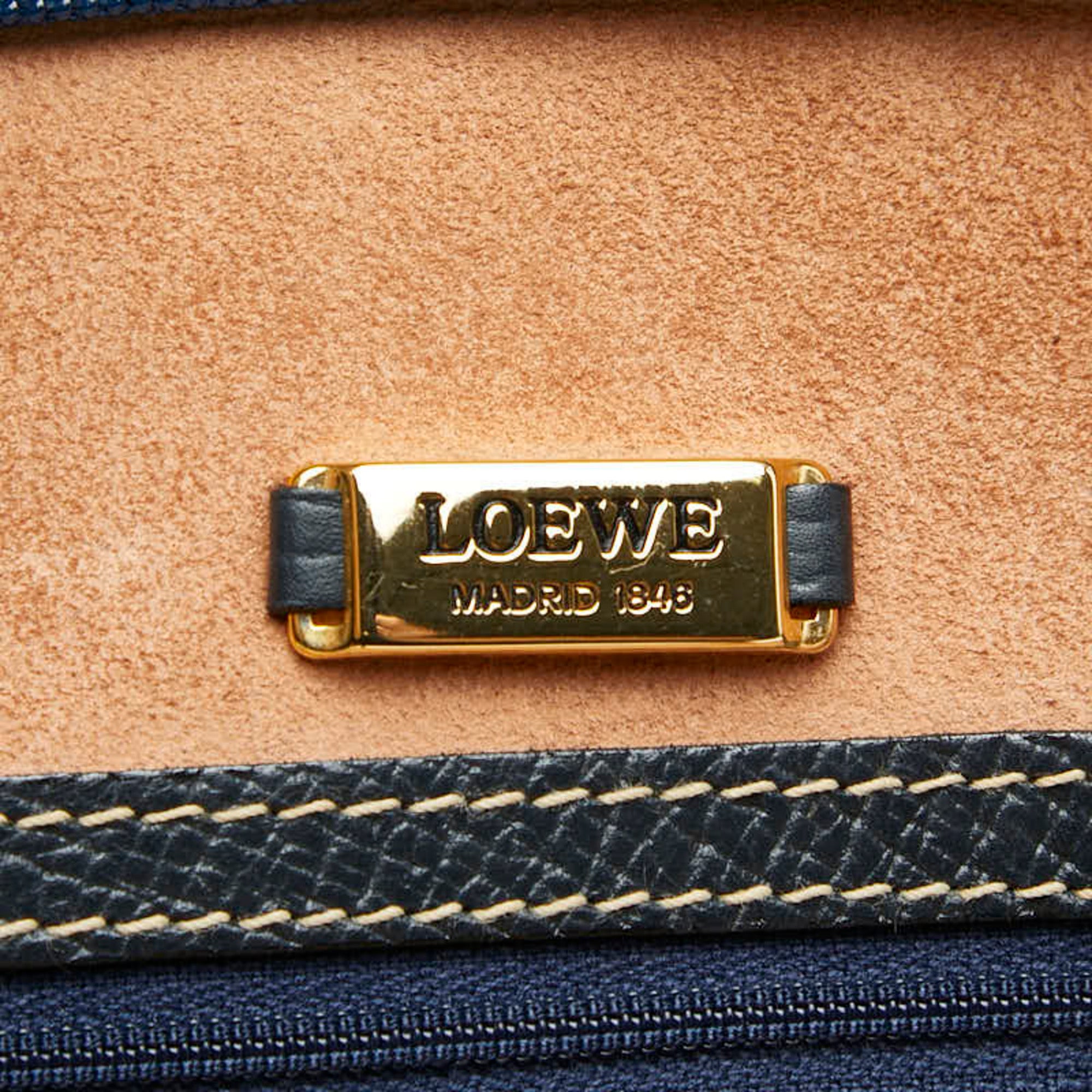 Loewe Blue Leather Handbag Tote Bag (Pre-Owned)