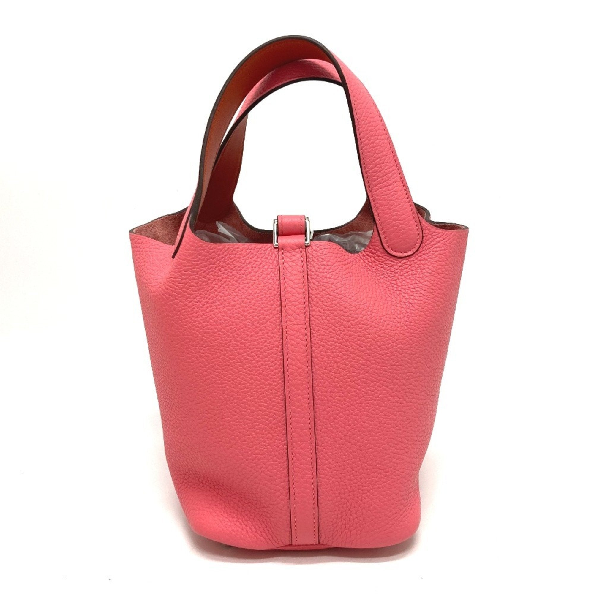 Hermes Pink Rose Azalee Taurillon Clemence Leather Handbag (Pre-Owned)