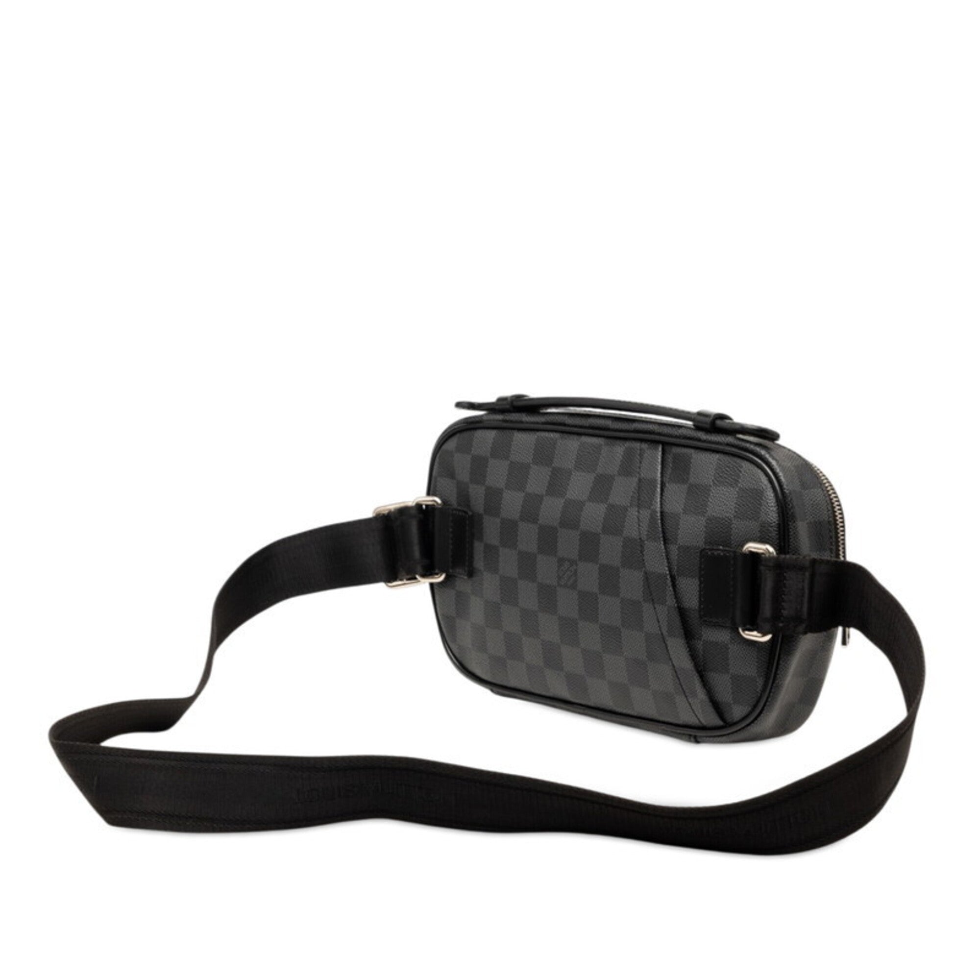 Louis Vuitton Black Gray Pvc Leather Fanny Pack Sling Bag (Pre-Owned)