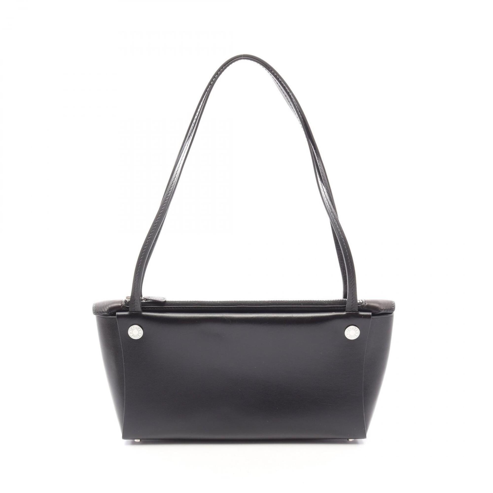 Hermes Black Box Calf Leather Handbag Shoulder Bag (Pre-Owned)