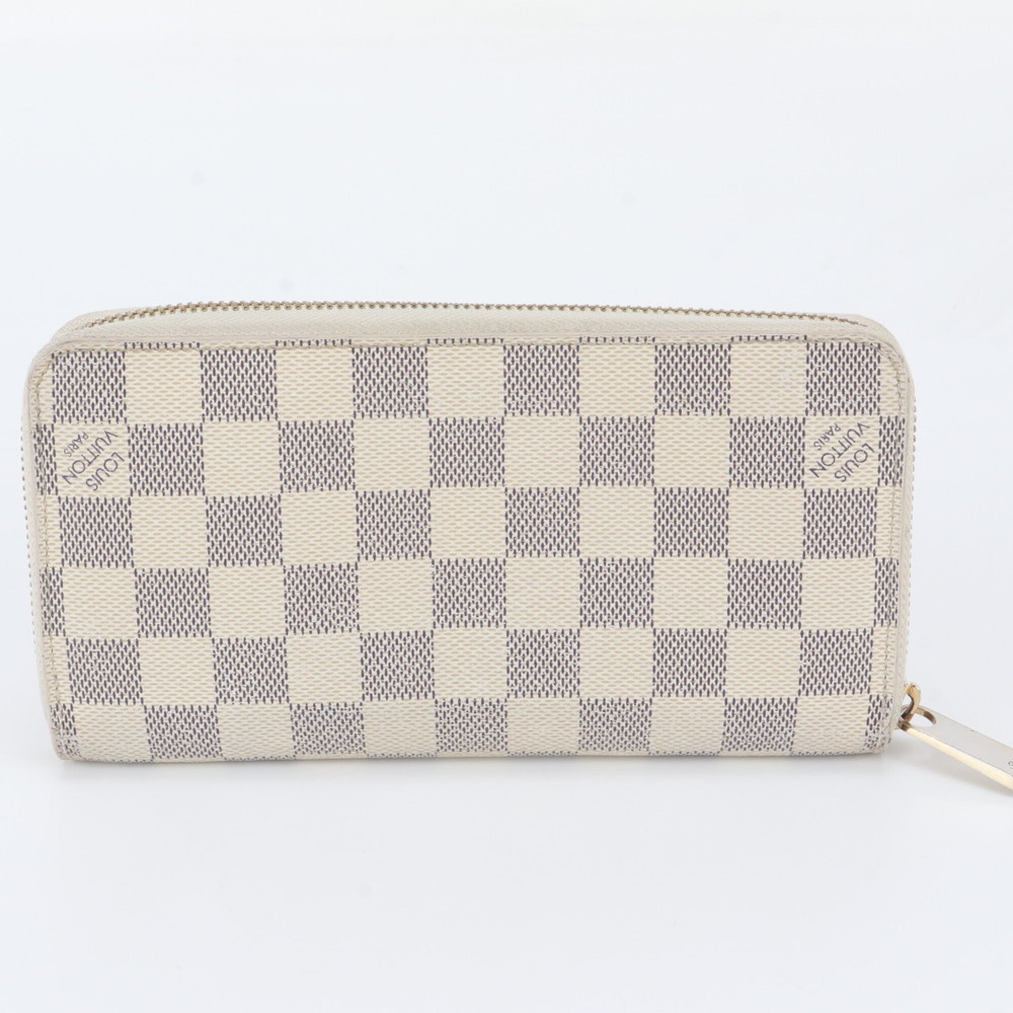 Louis Vuitton White Leather Coated Canvas Long Wallet (Bi-Fold) (Pre-Owned)