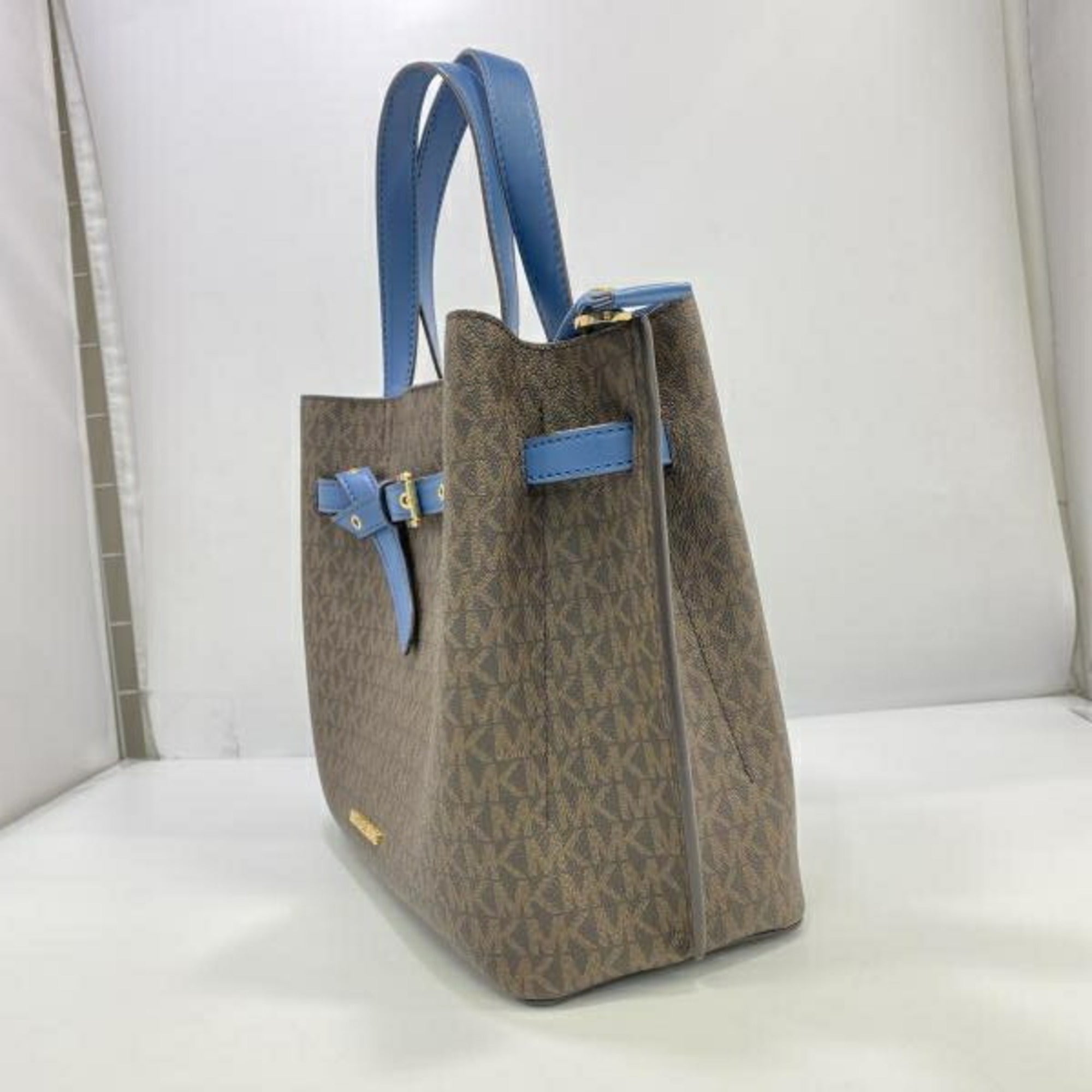 Michael Kors Blue Brown Tote Bag (Pre-Owned)
