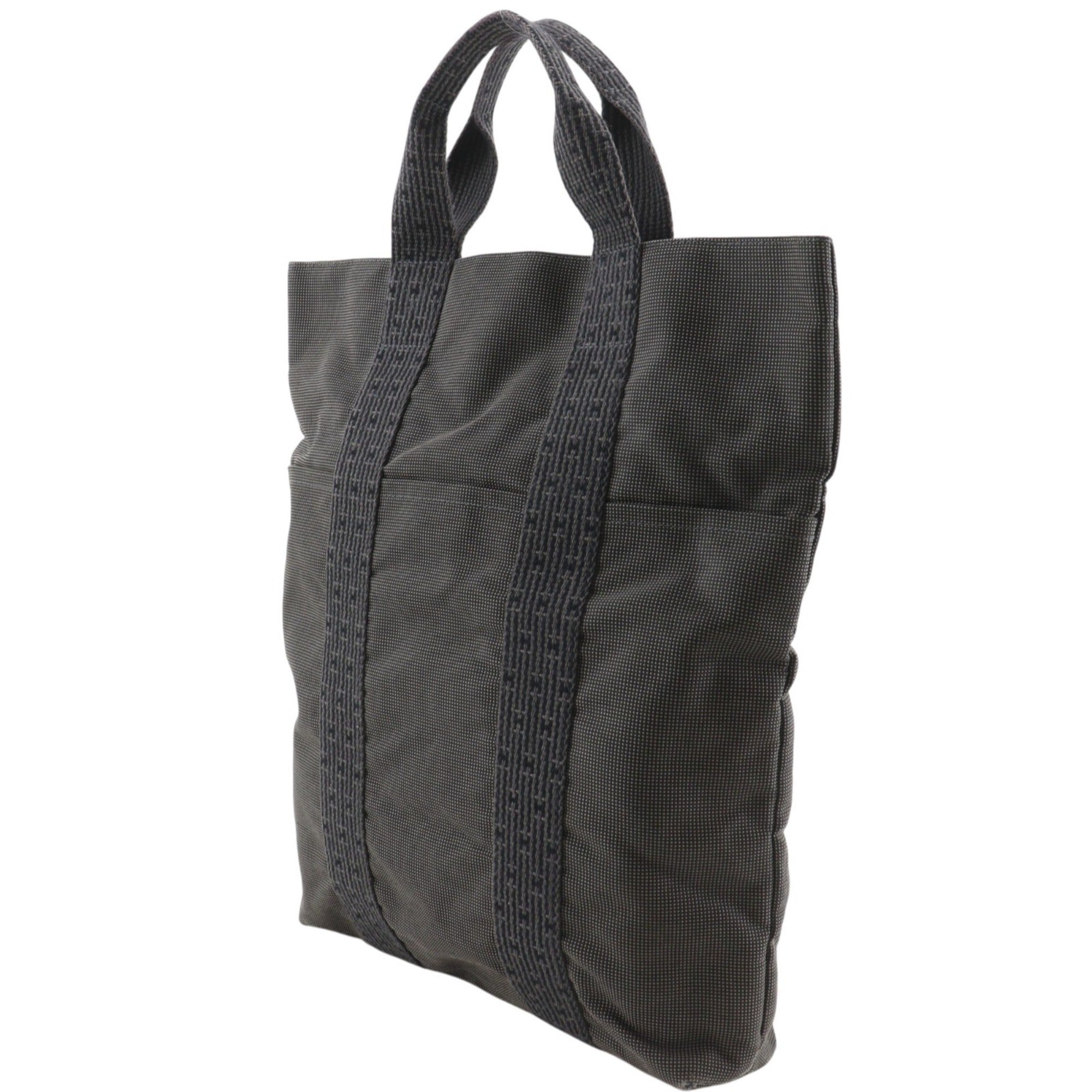 Hermes Her Line Gray Canvas Handbag Tote Bag (Pre-Owned)
