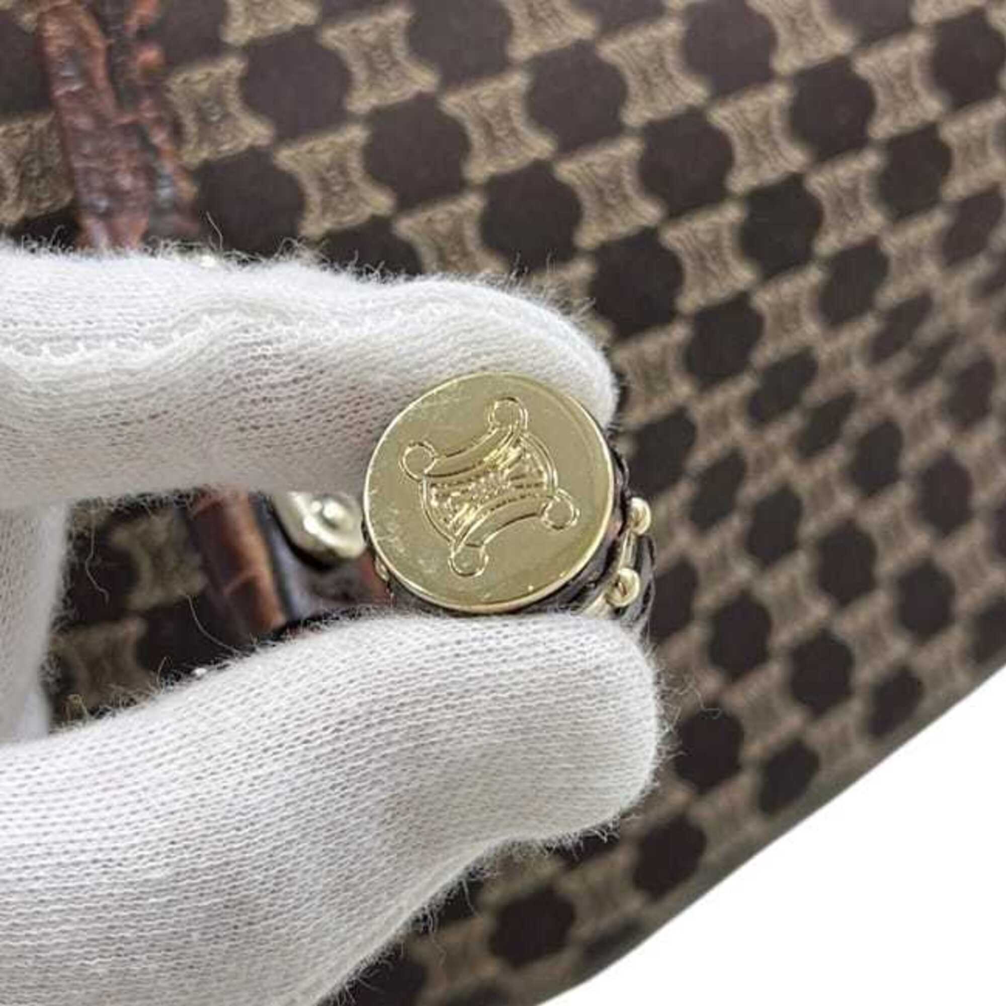 Celine Brown Canvas Leather Tote Bag (Pre-Owned)