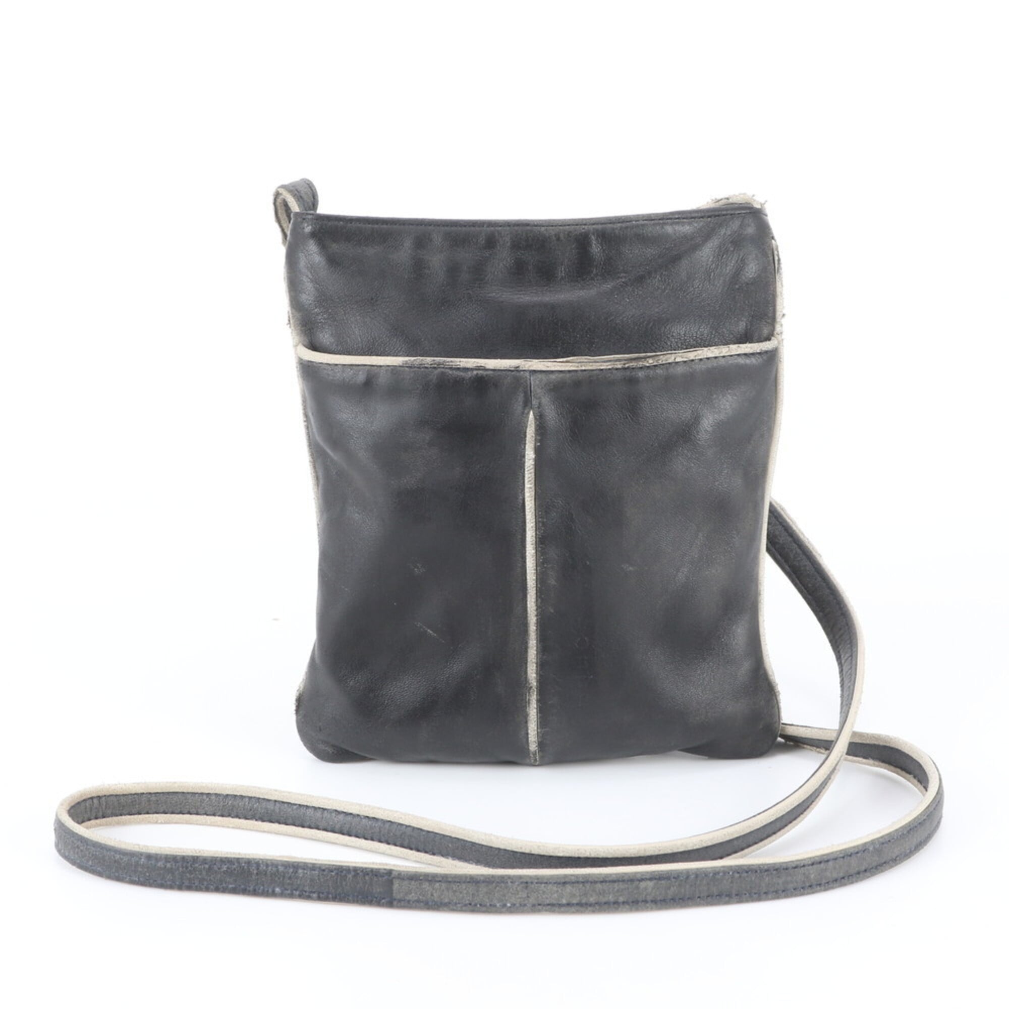 Loewe Black White Leather Crossbody Bag Pochette Shoulder Bag Tote Bag (Pre-Owned)