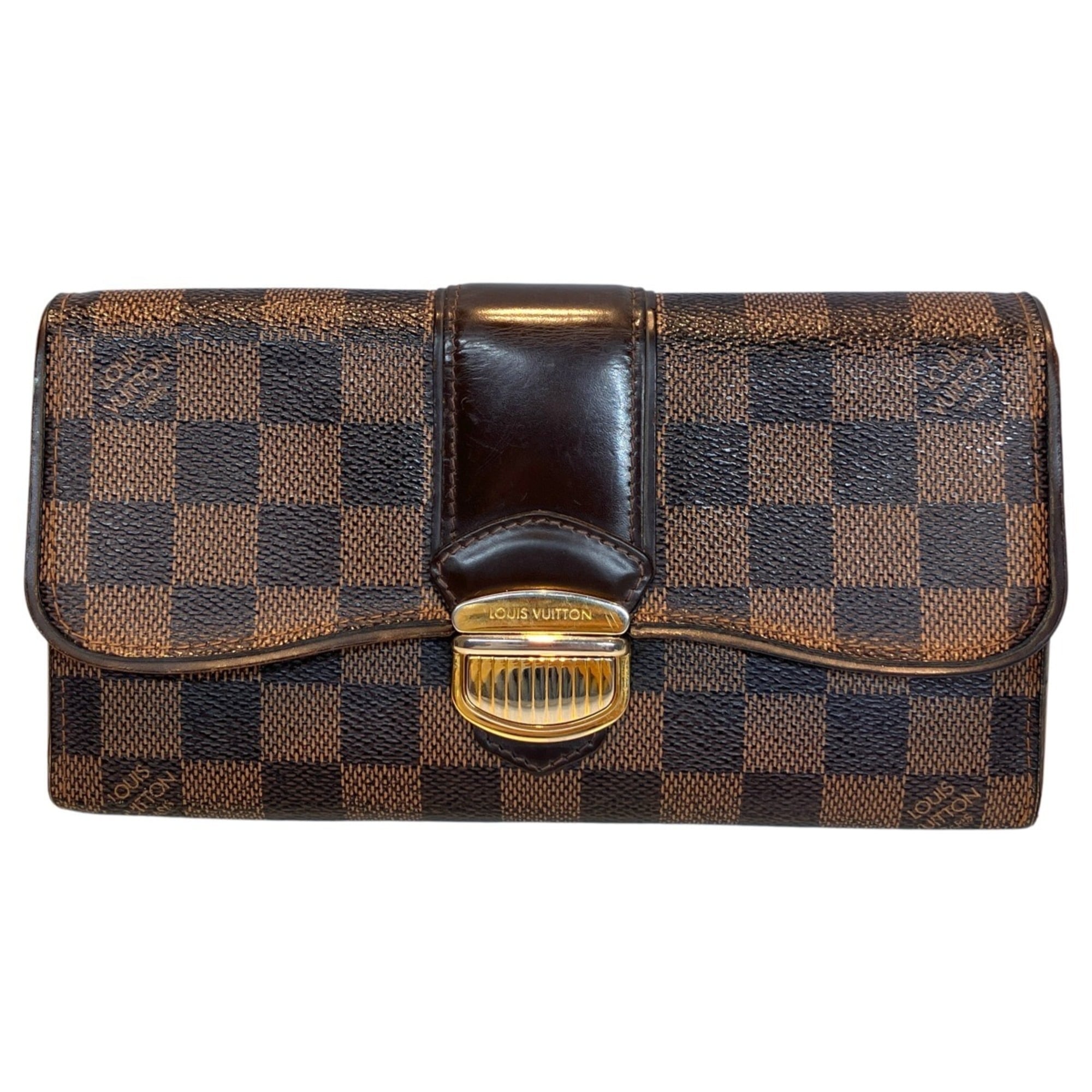 Louis Vuitton Brown Galle Damier Canvas Long Wallet (Bi-Fold) (Pre-Owned)