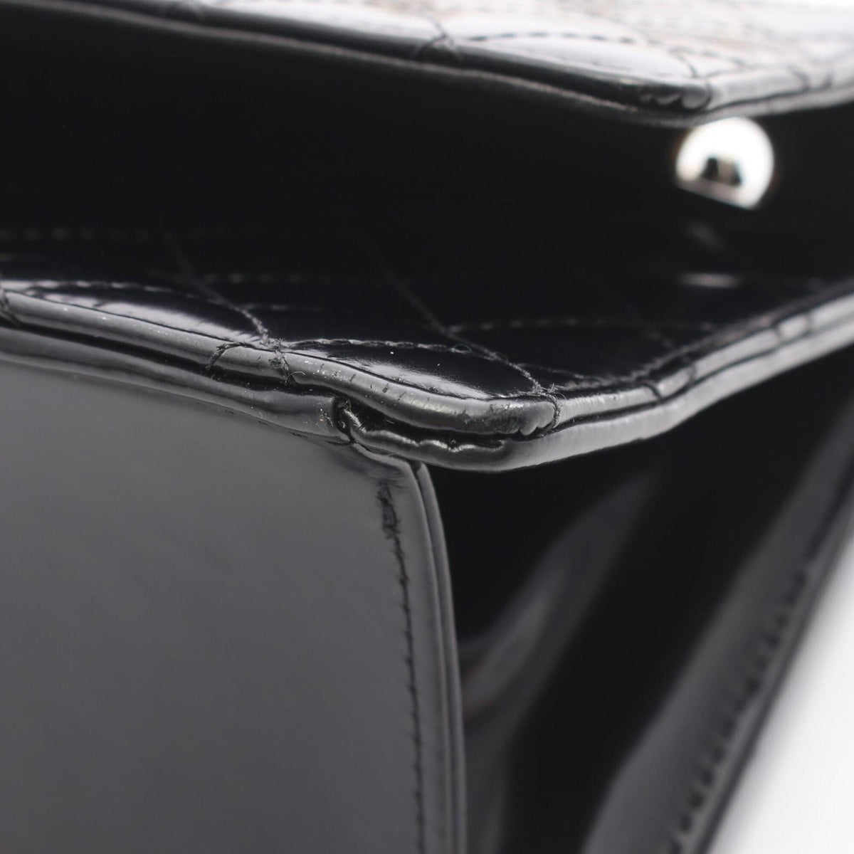 Chanel Matelasse Black Patent Leather Handbag Shoulder Bag (Pre-Owned)