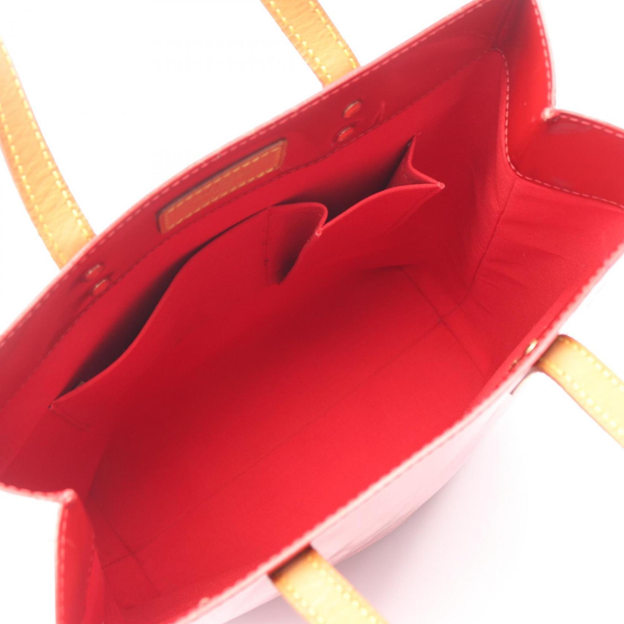 Louis Vuitton Red Color Rouge Vernis Leather Handbag Tote Bag (Pre-Owned)