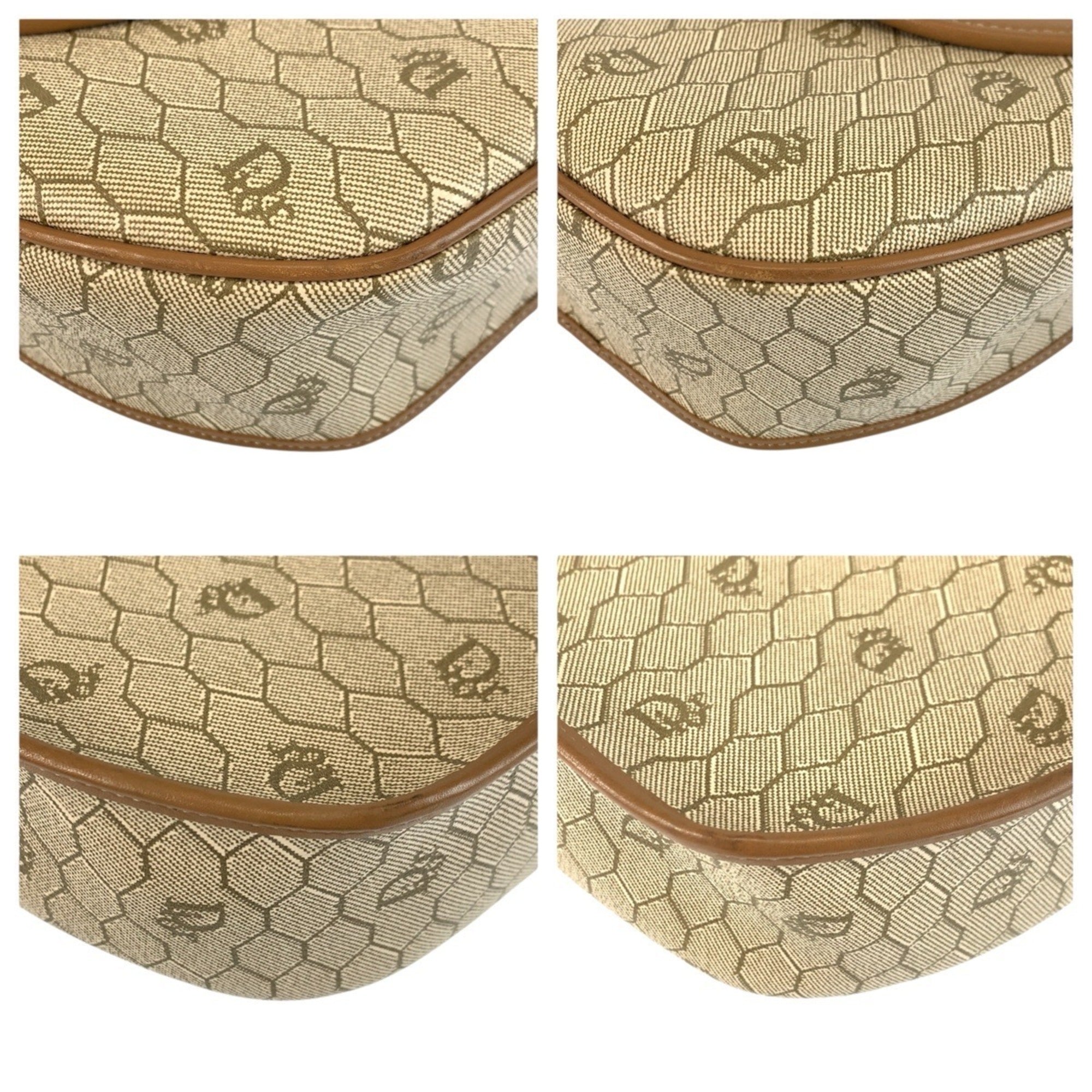 Christian Dior Beige Brown Leather Pvc Pochette Shoulder Bag (Pre-Owned)