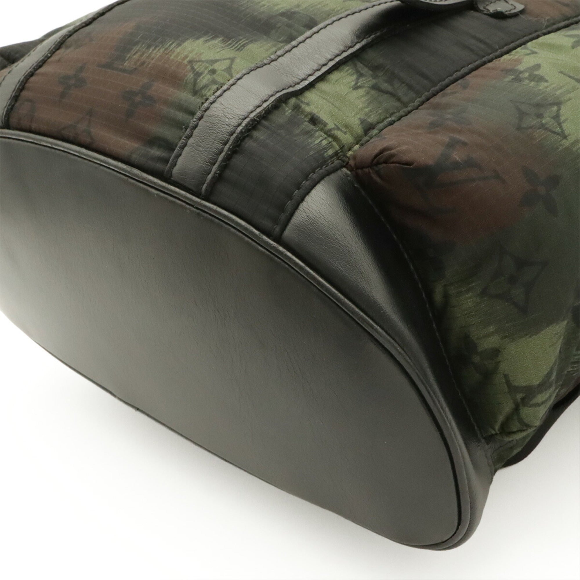 Louis Vuitton Black Green Multi-Color Nylon Leather Backpack (Pre-Owned)