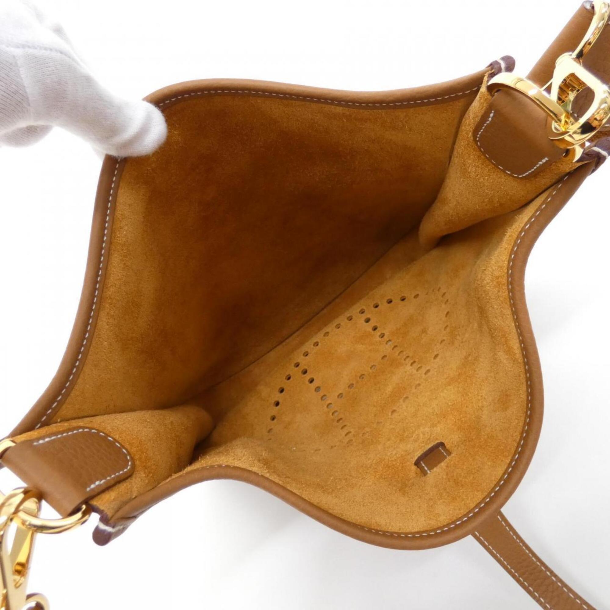 Hermes Gold Taurillon Clemence Leather Shoulder Bag (Pre-Owned)