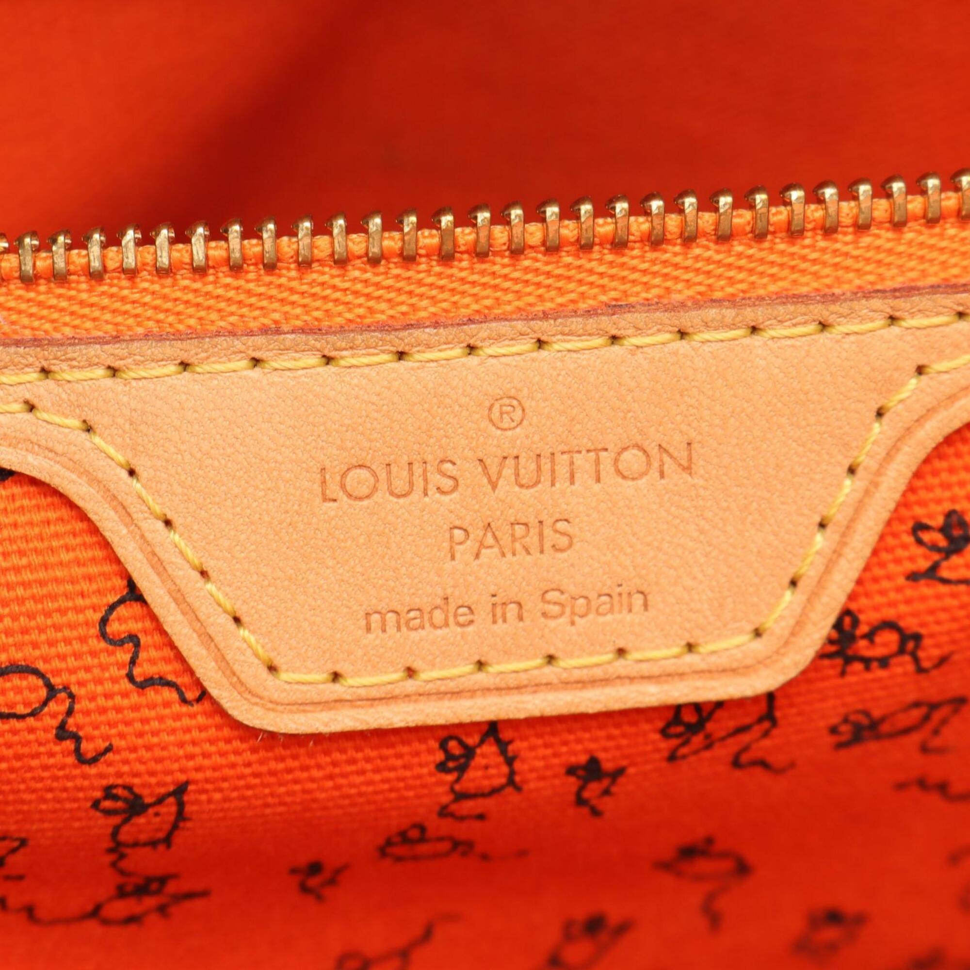 Louis Vuitton Brown Coated Canvas Leather Handbag Pouch Tote Bag (Pre-Owned)