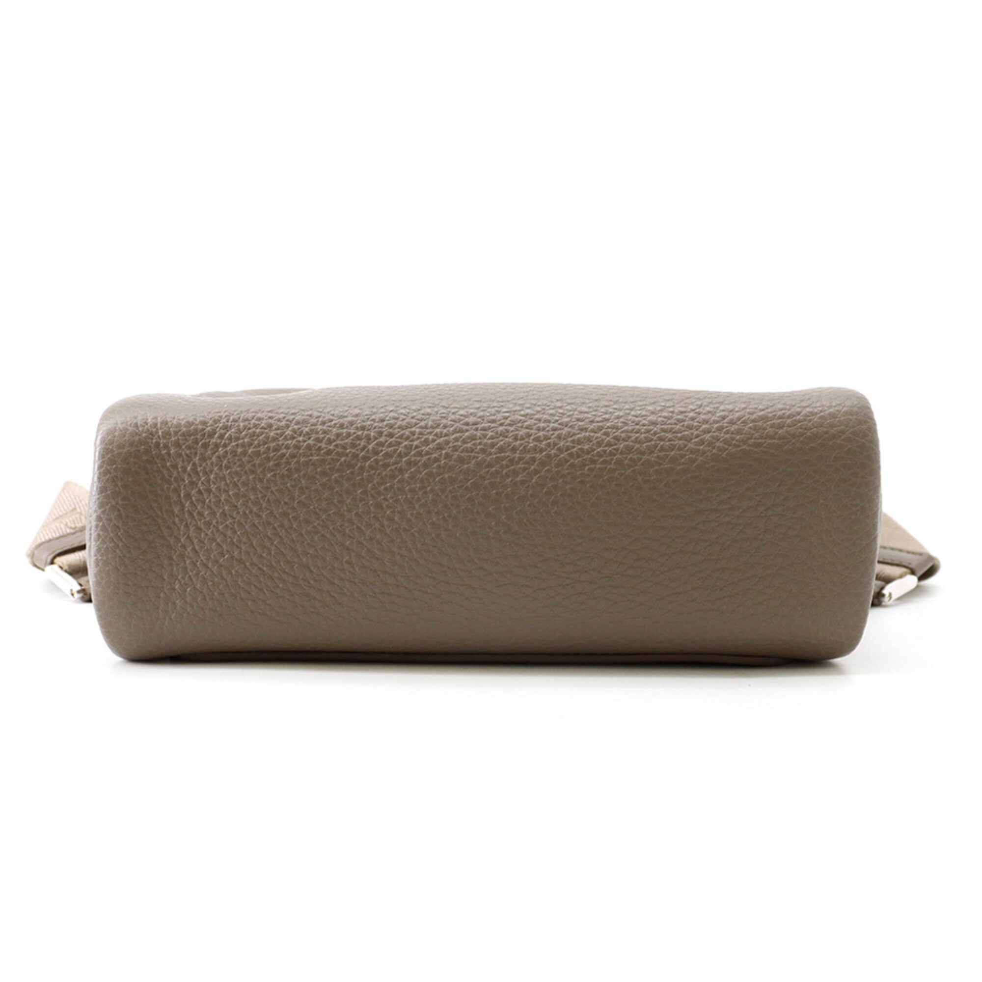 Prada Grayish Leather Shoulder Bag Sling Bag (Pre-Owned)