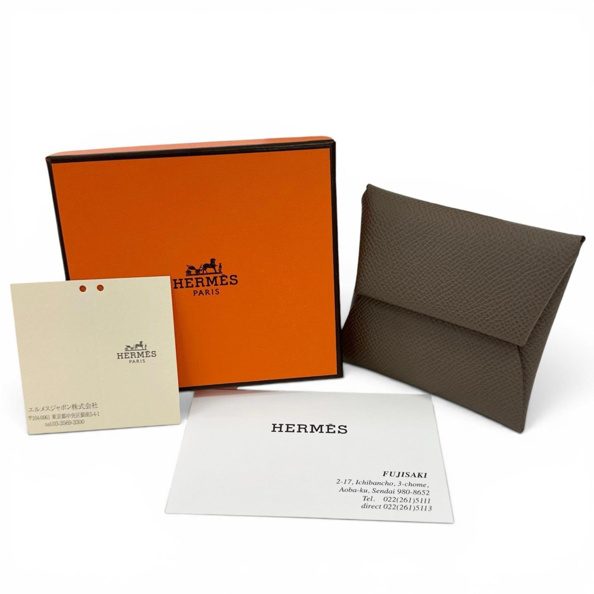 Hermes Etoupe Gray Epsom Leather Coin Purse/Coin Case (Pre-Owned)