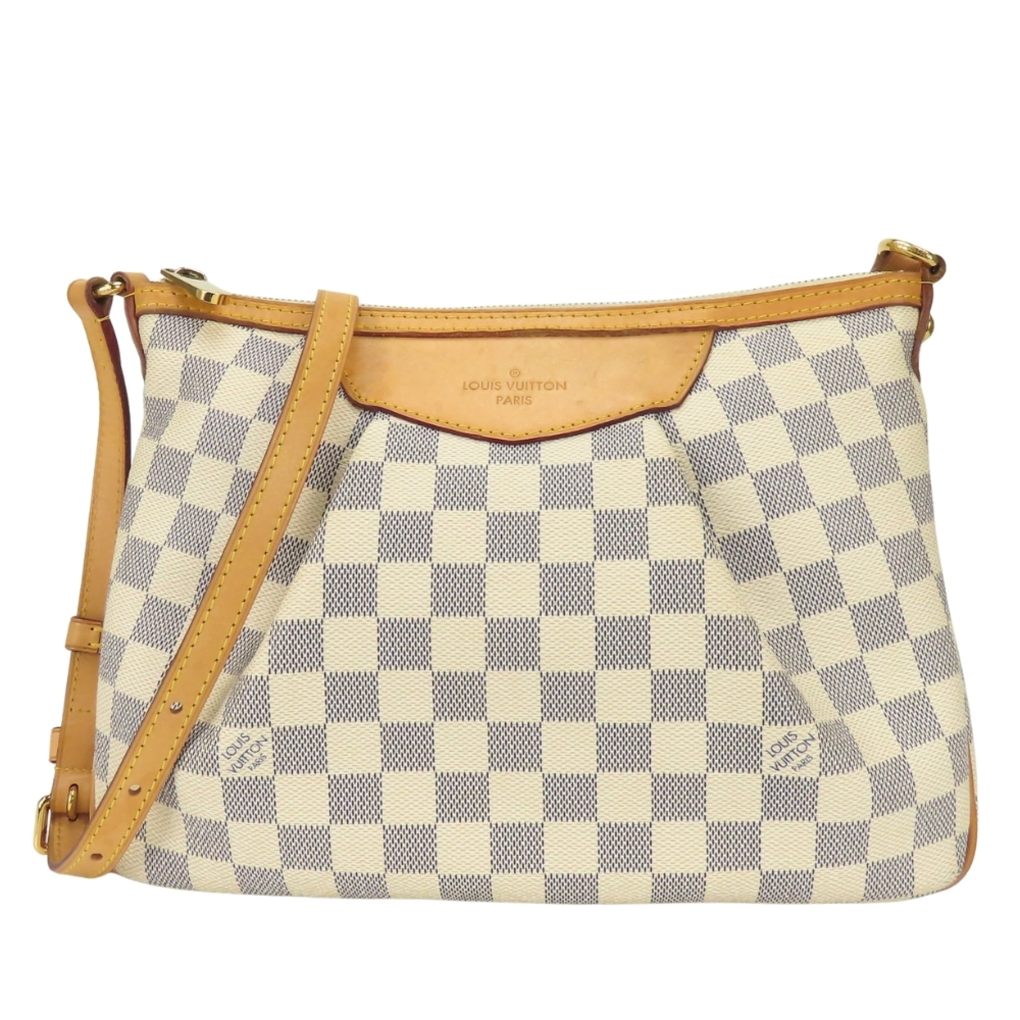 Louis Vuitton Damier Azur White Damier Azur Leather Shoulder Bag (Pre-Owned)