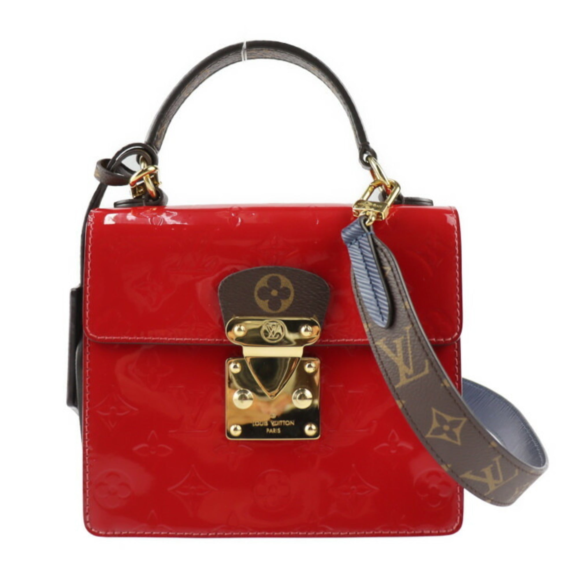 Louis Vuitton Blue Brown Sacrlet Vernis Epi Leather Monogram Handbag Shoulder Bag (Pre-Owned)