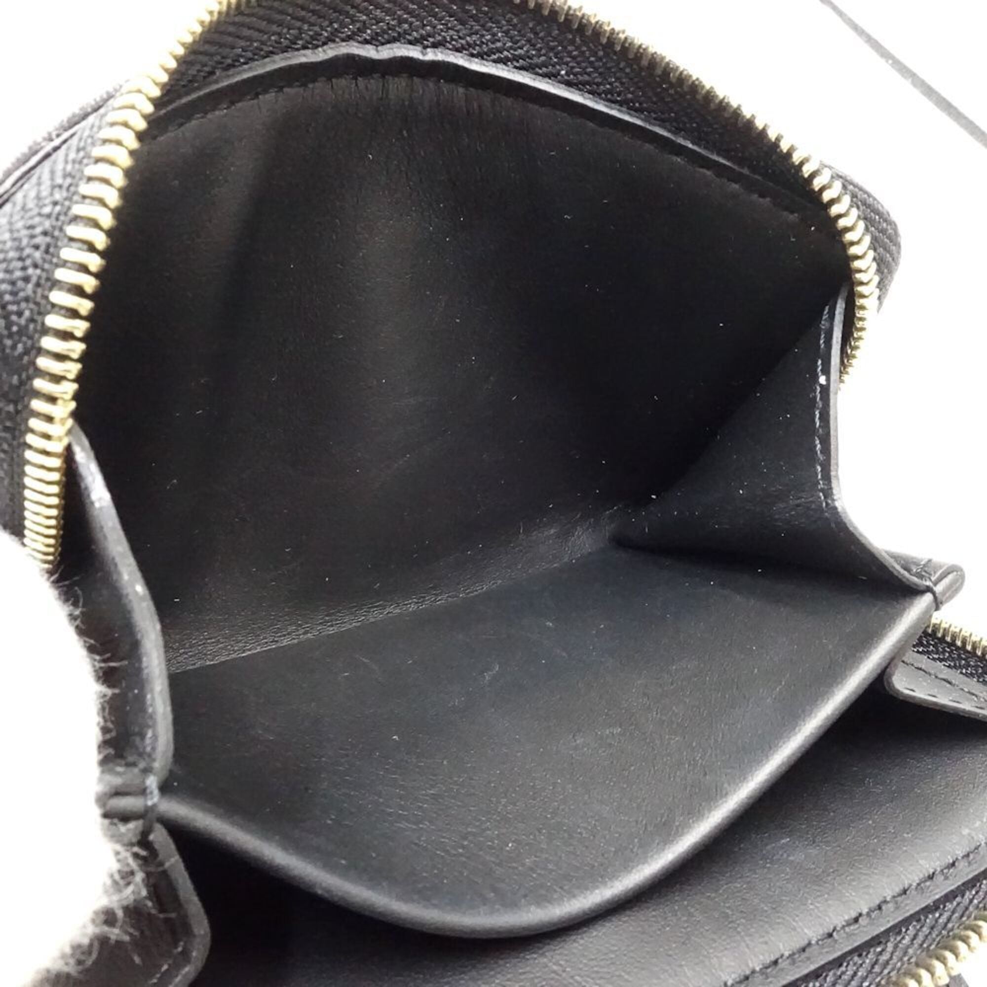 Louis Vuitton Monogram Black Leather Wallet (Bi-Fold) (Pre-Owned)