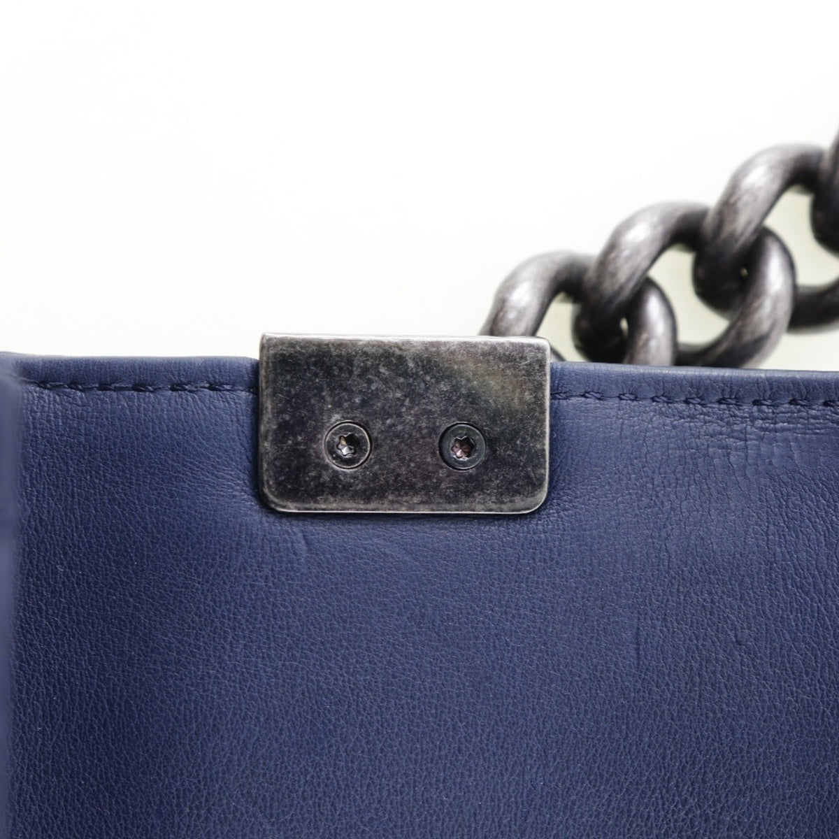 Chanel Navy Leather Shoulder Bag (Pre-Owned)