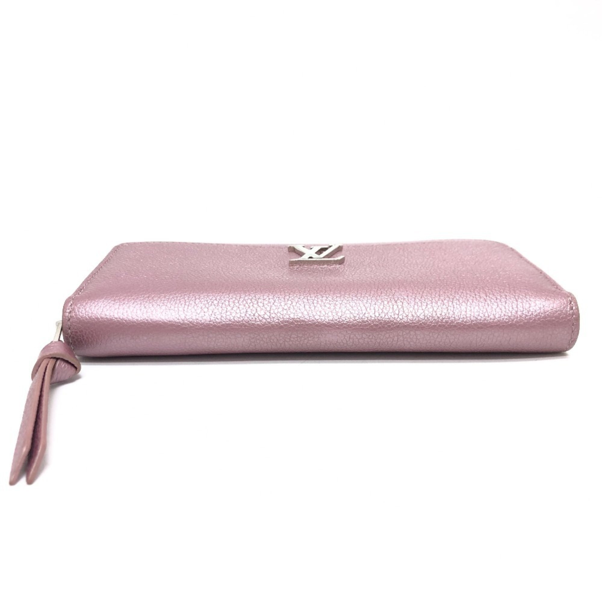 Louis Vuitton Metallic Pink Leather Long Wallet (Bi-Fold) (Pre-Owned)