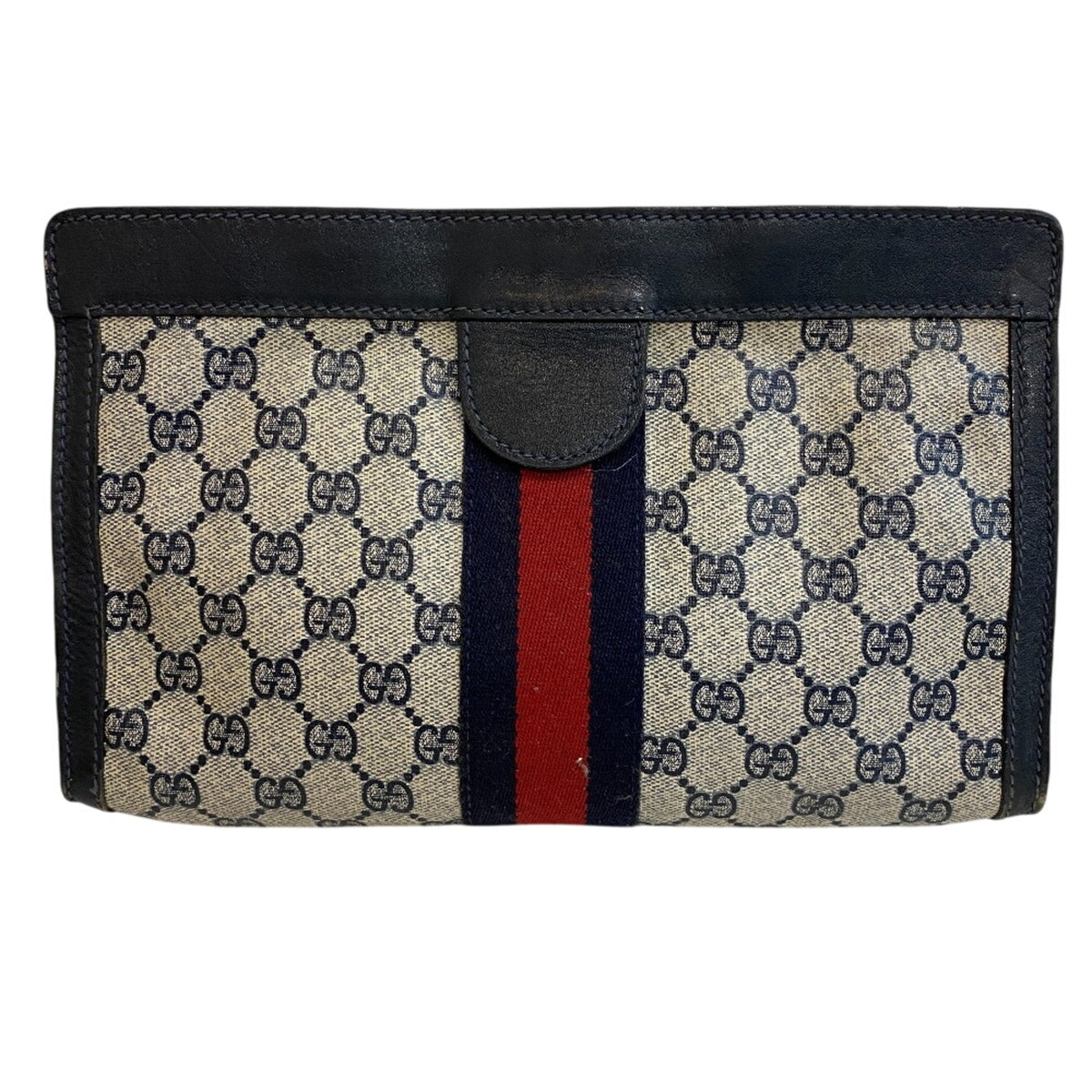 Gucci Navy Pvc Clutch Bag Pouch (Pre-Owned)