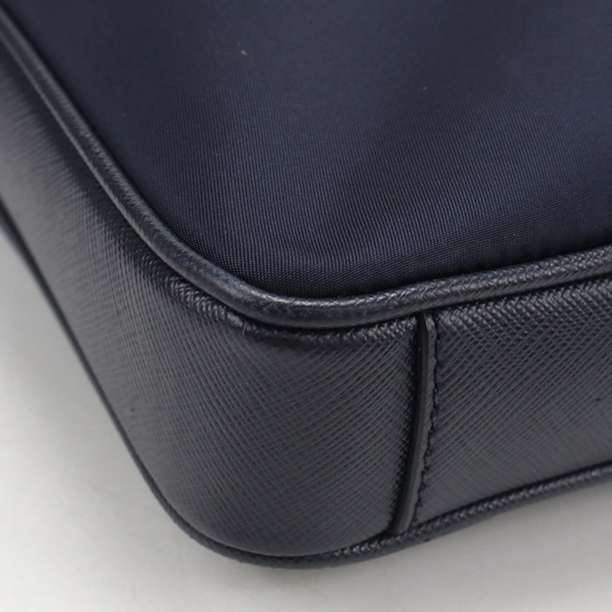 Prada Navy Nylon Leather Briefcase (Pre-Owned)