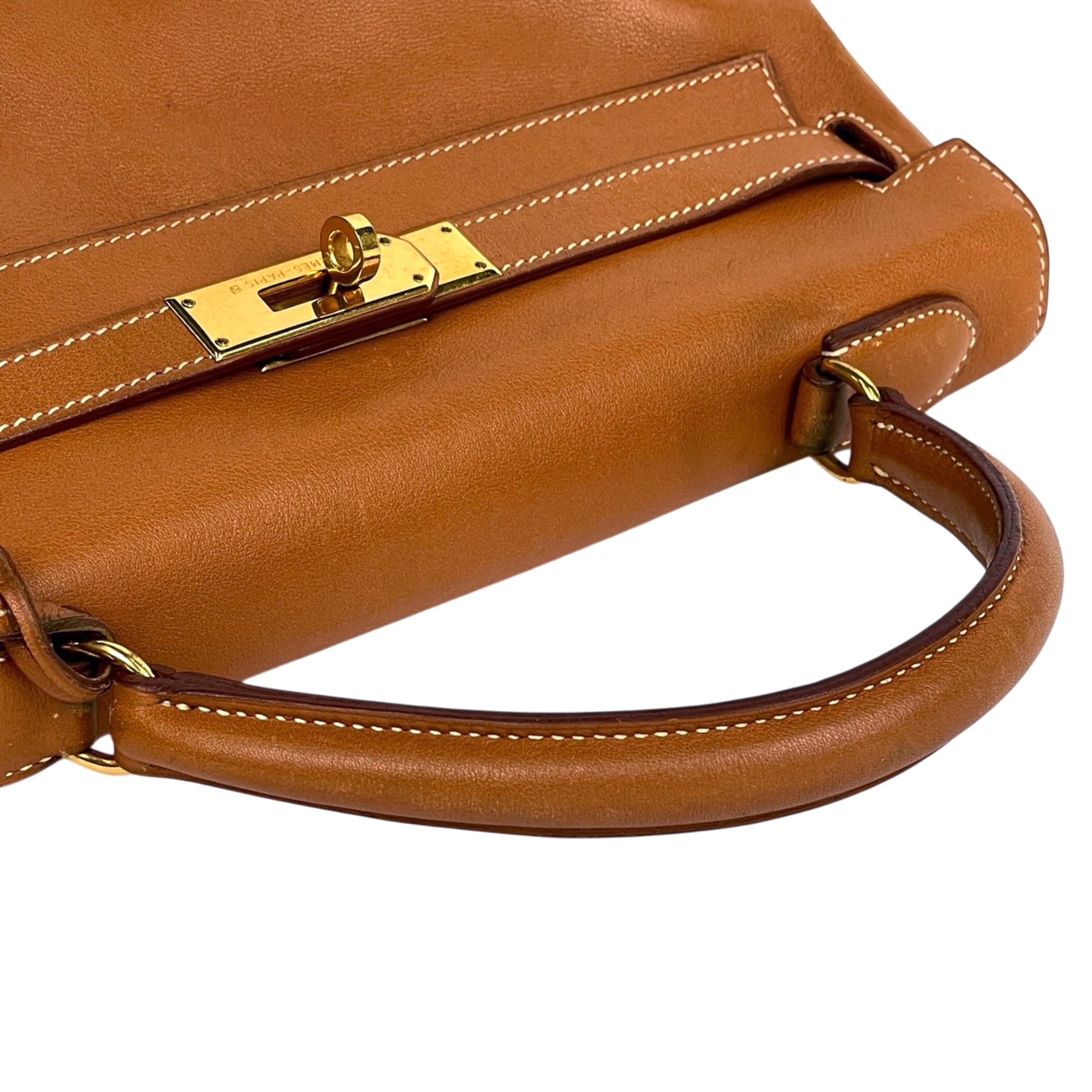 Hermes Kelly Brown Gulliver Leather Handbag (Pre-Owned)