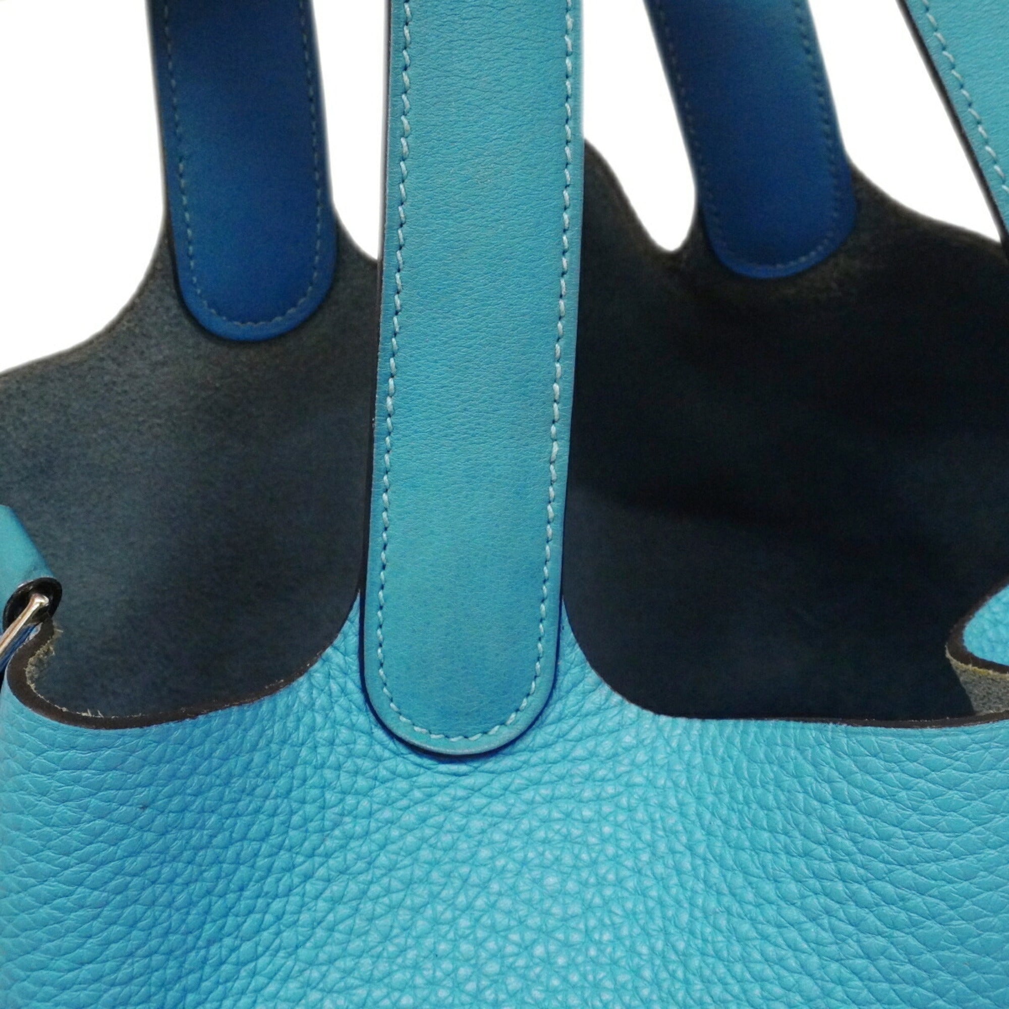 Hermes Blue Paradise Taurillon Clemence Leather Swift Leather Handbag (Pre-Owned)