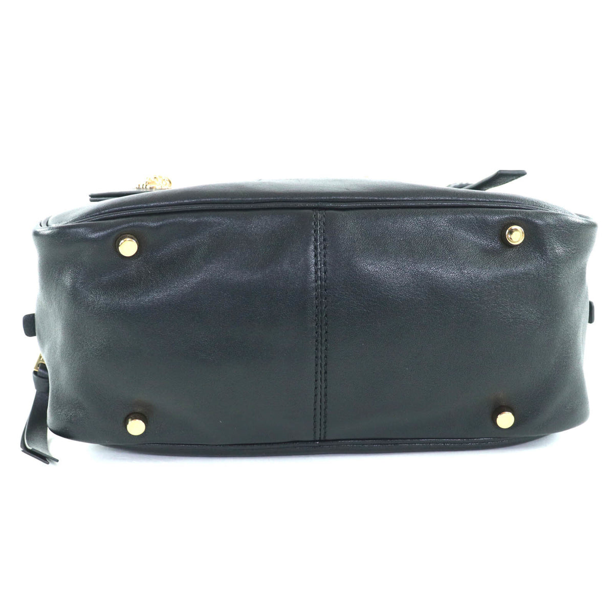 Versace Black Leather Handbag (Pre-Owned)