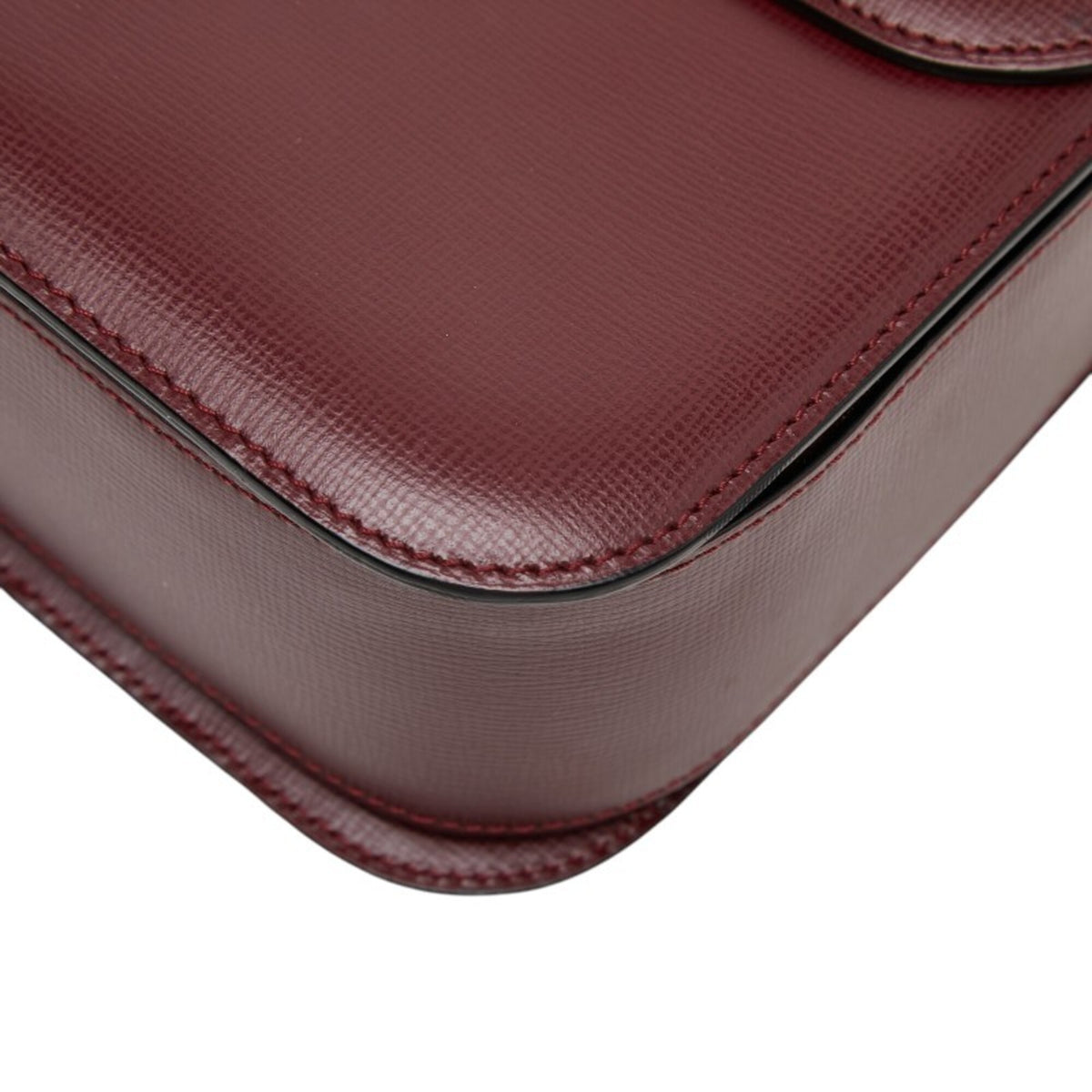 Cartier Bordeaux Wine Red Leather Shoulder Bag (Pre-Owned)