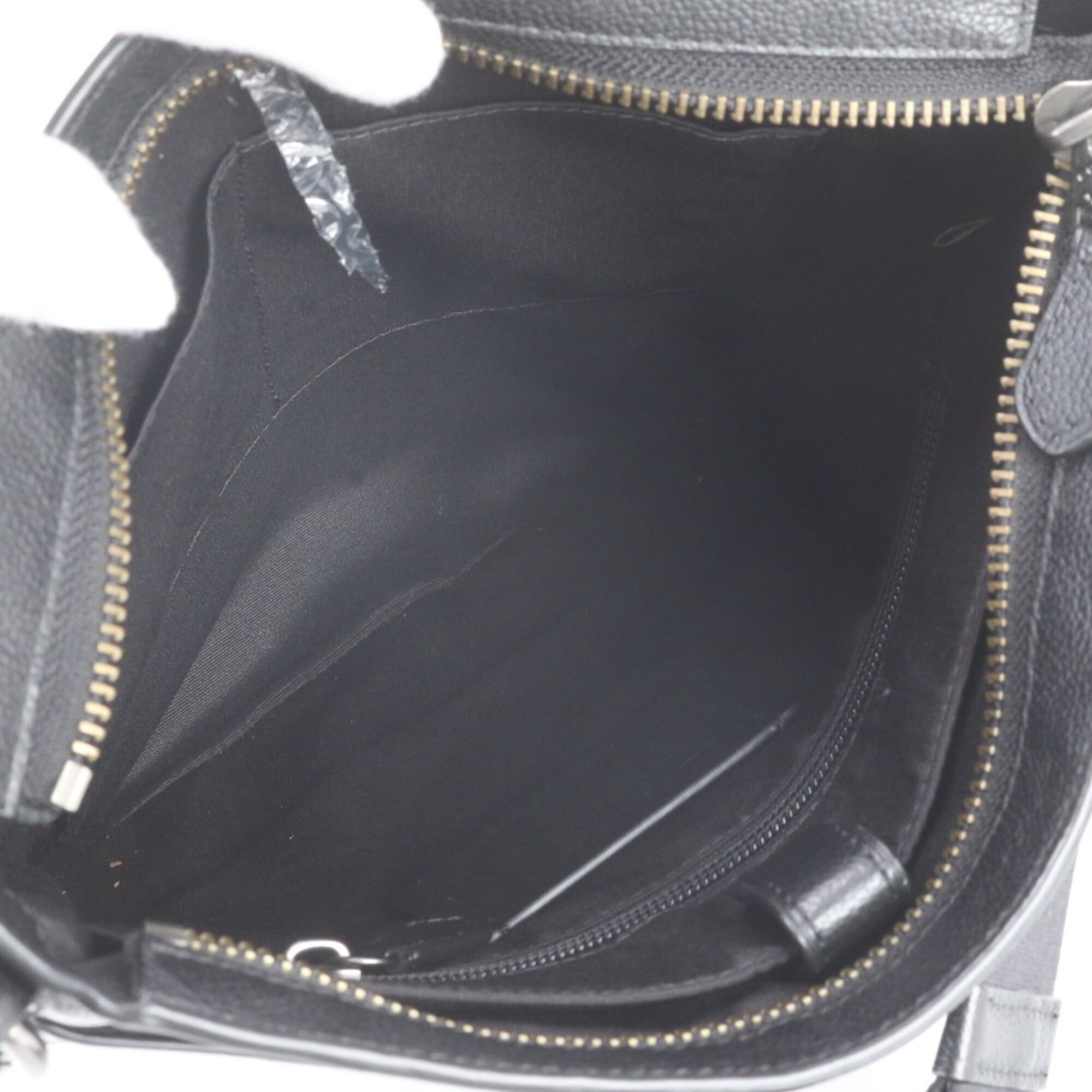 Coach Black Navy Leather Messenger Bag Shoulder Bag Tote Bag (Pre-Owned)